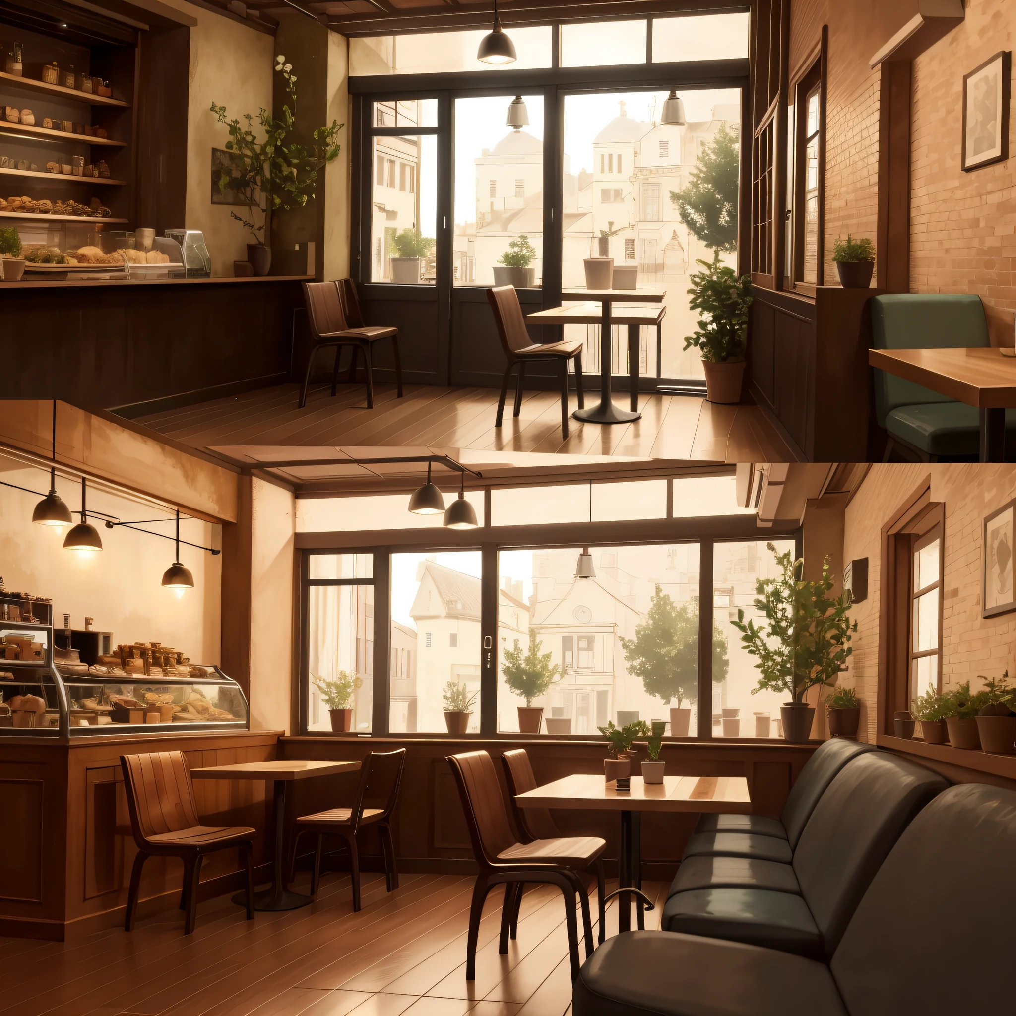 Cafe, interior, no human, romantic ambience, 4k