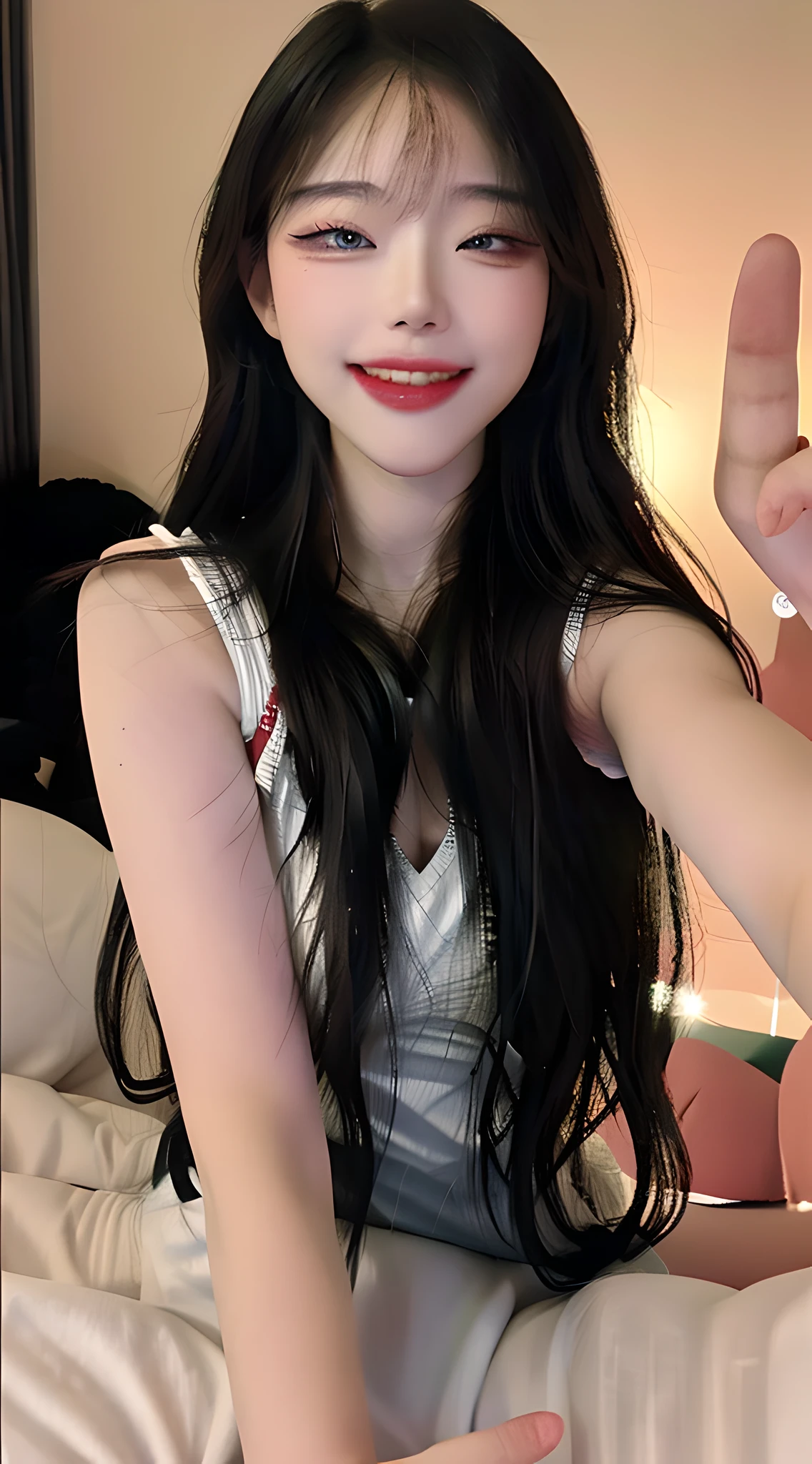 (masterpiece) , (best quality) , (reality: 1.3) , (photorealistic:1.3), Octane rendering, (surreal: 1.2) , perfect facial features, blush, (), original, extremely detailed wallpaper, highly detailed illustration, (1 girl), (best lighting), (super-complex detail) , 4K Unity, (Ultra Detail CG: 1.2), (8K: 1.2), Full Body Photo, Cosplay, (Smile: 1.5), Seductive Pose, Medium Chest, Red Eye Shadow, Heart-shaped Eyes, One Eye Closed, Seductive Smile, Excited, Korean Women, Full Body Photo, Fascinating Face, Double Eyelids, Smart Peach Blossom Eyes, Pink Lips, Small Upturned Nose, Ultra HD, Super Detail, Cute Little Face, Biting Lips