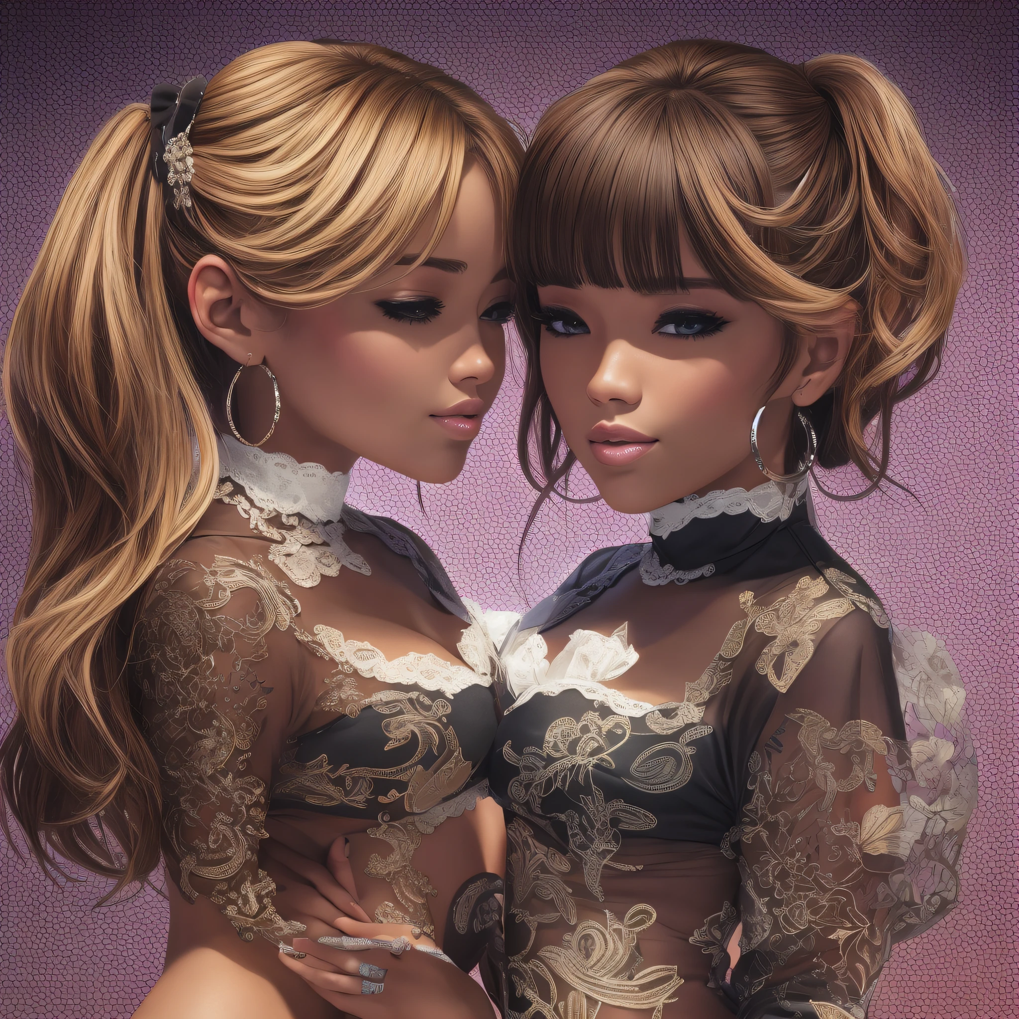Two bitches are mating.high quality, high resolution, high definition, --auto --s2