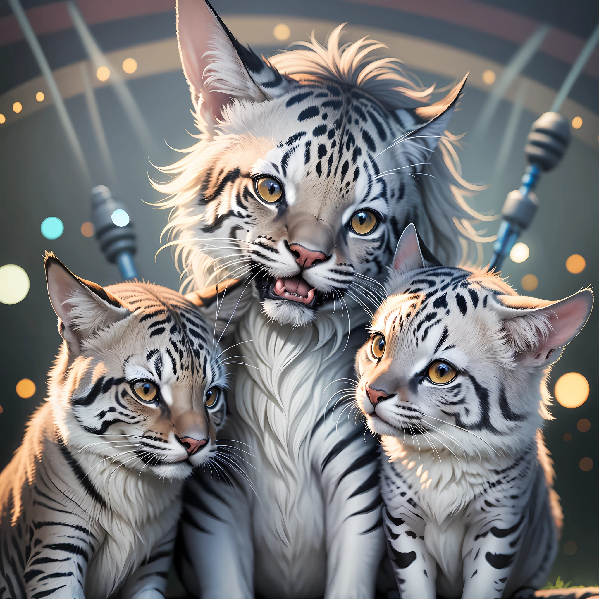 The animals are singing happily with microphones --auto --s2