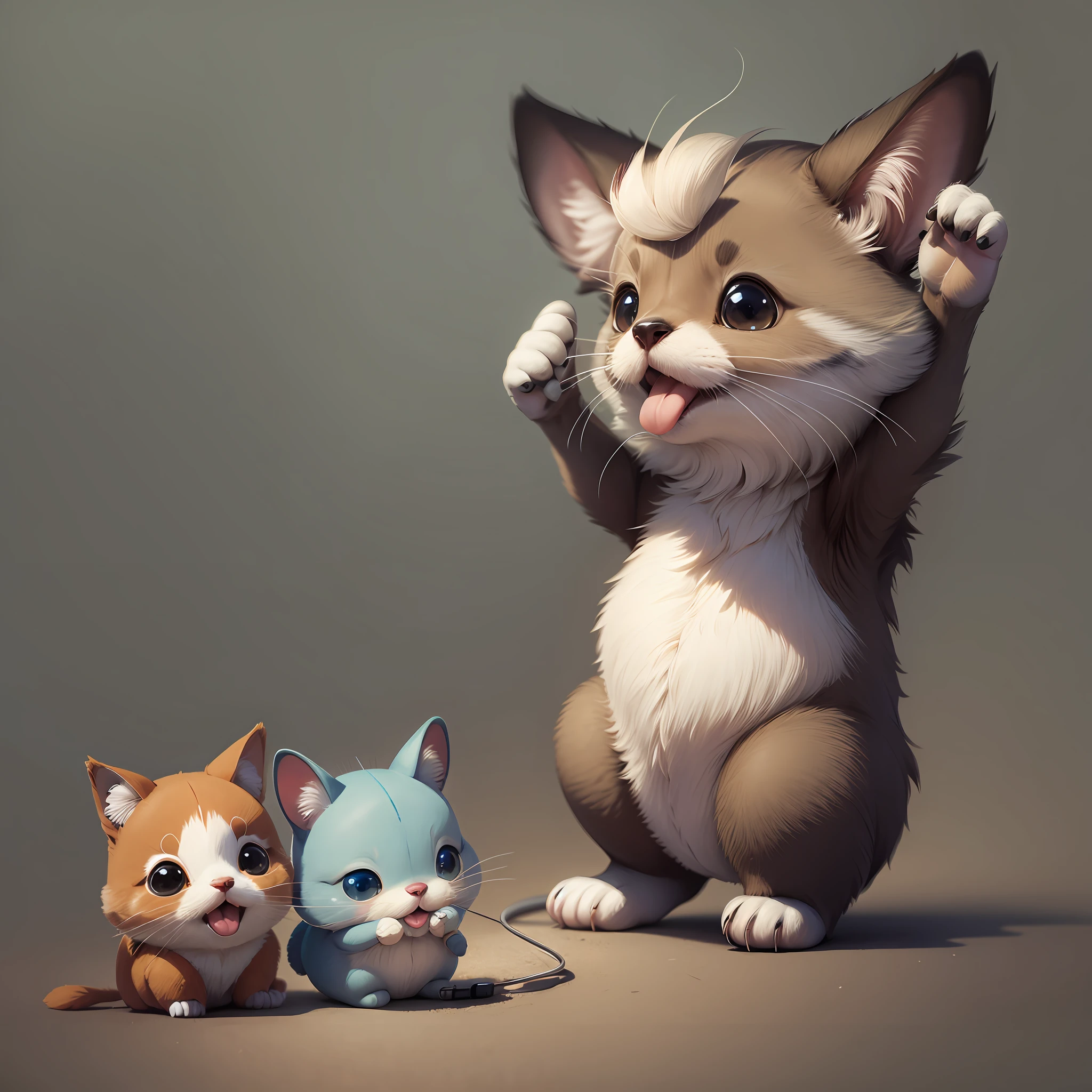 Cute animals holding microphones singing and dancing --auto --s2
