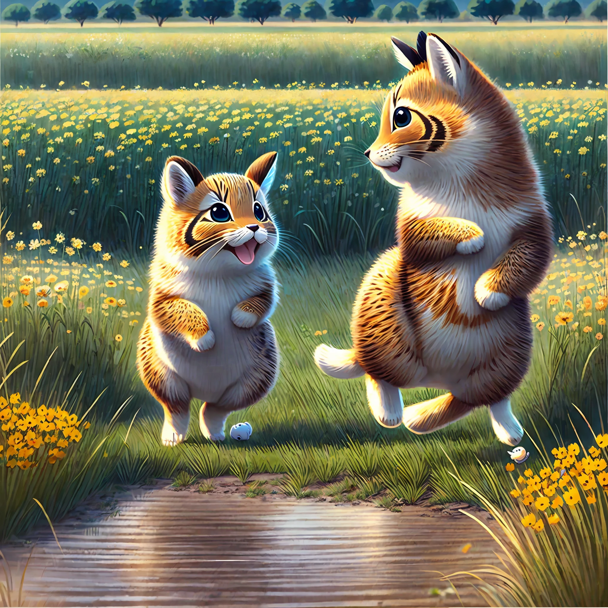 Cute animals sing and dance in the sunny meadow --auto --s2