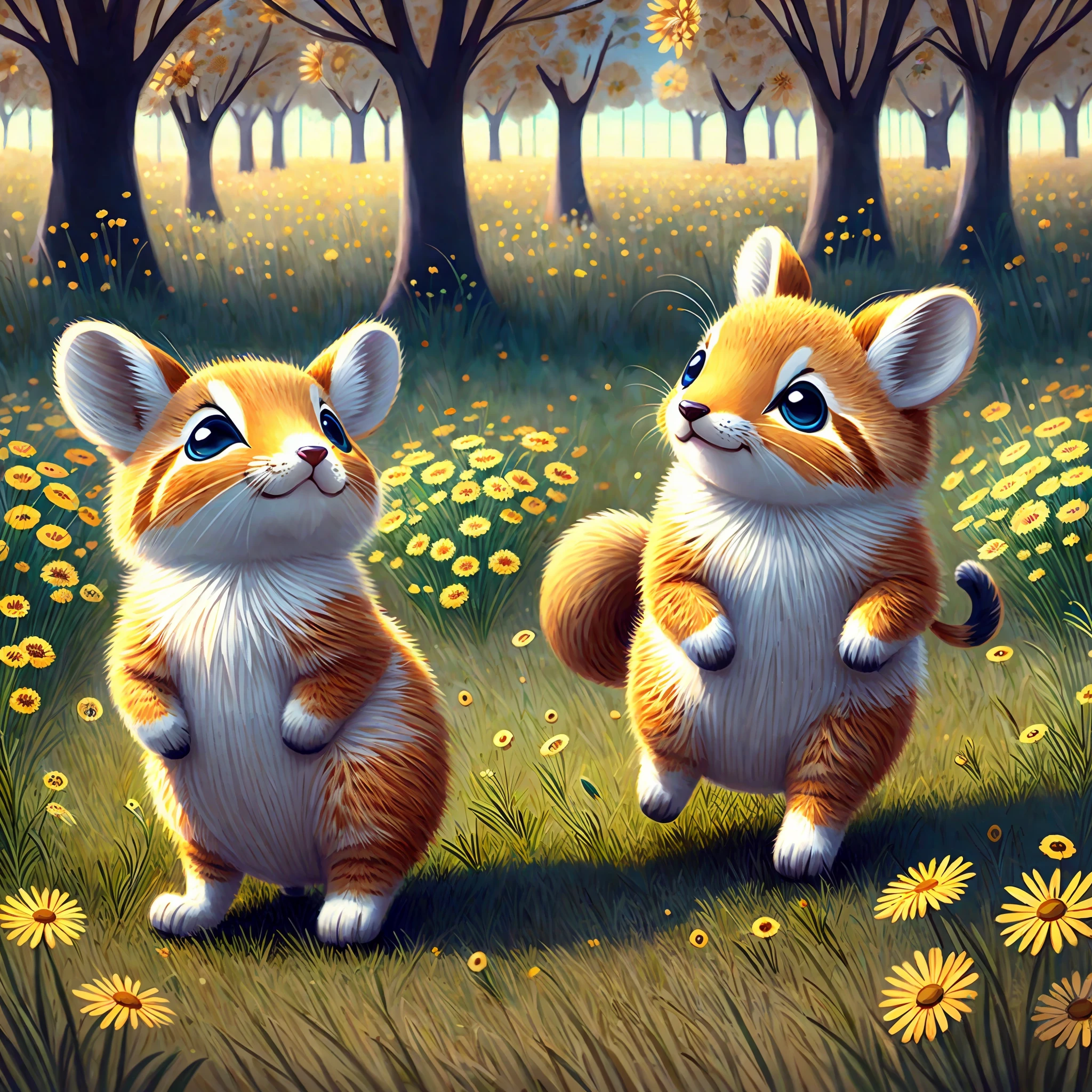 Cute animals sing and dance in the sunny meadow --auto --s2