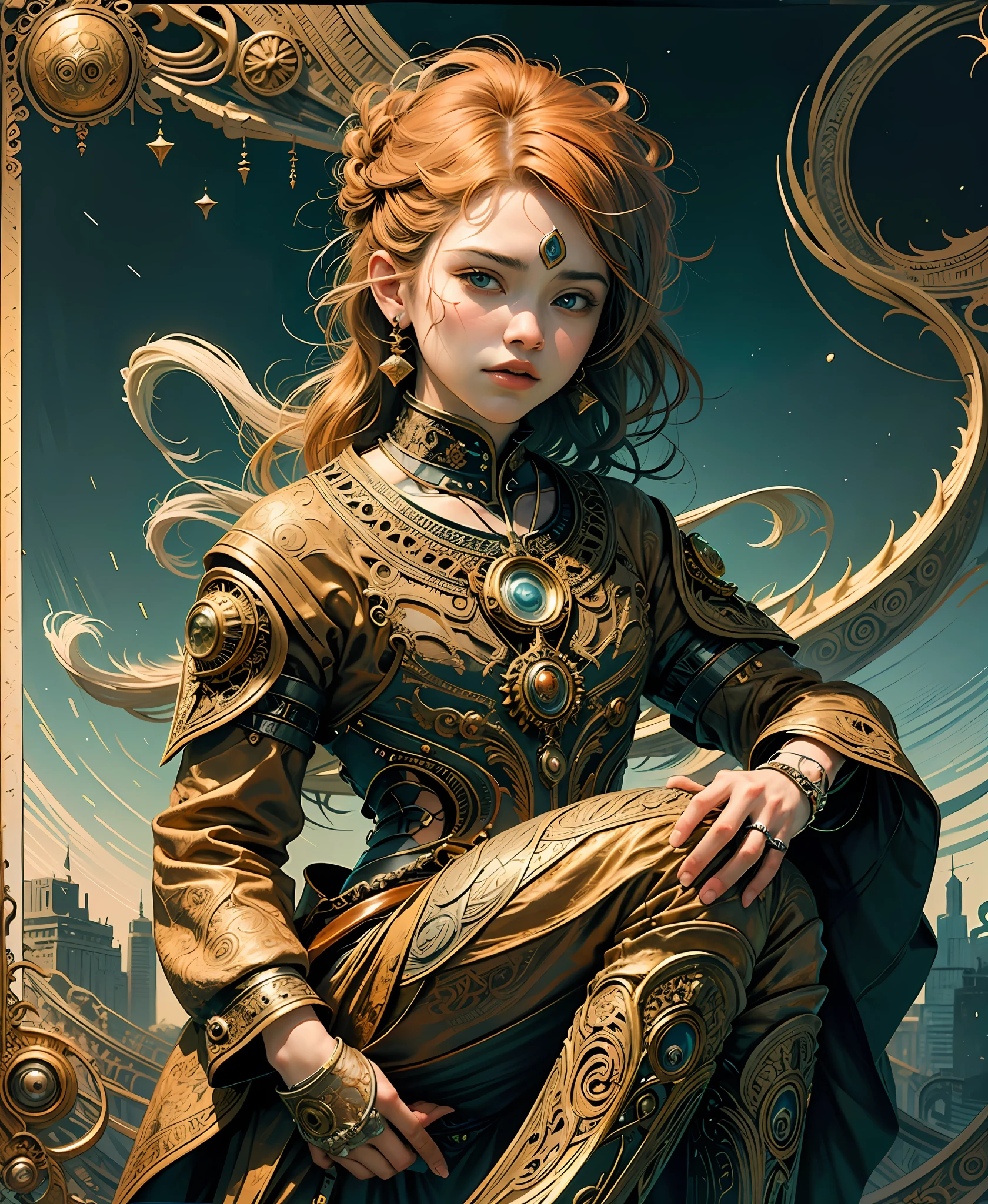Official Art, Unified 8k Wallpapers, Ultra Detailed, Beautiful and Aesthetic, Masterpiece, Best Quality, (Zentangle, Mandala, Tangled, Entangle), (Fractal Art: 1.3), ((((1 Young Guy, 1girl)))), Very Detailed, Dynamic Angle, Cowboyshot, Most Beautiful Forms Chaotic, Elegant, Fauvist Design, Bright Colors, Romanticism, James Jean, Robbie Devi Antono, Ross Tran, FrancisBacon, Michal Mraz, Adrian Ganey, Petra Cortwright, Gerhard Richter, Takashito Yamamoto, Ashley Wood, atmospheric, ecstatic notes, flow notes visible