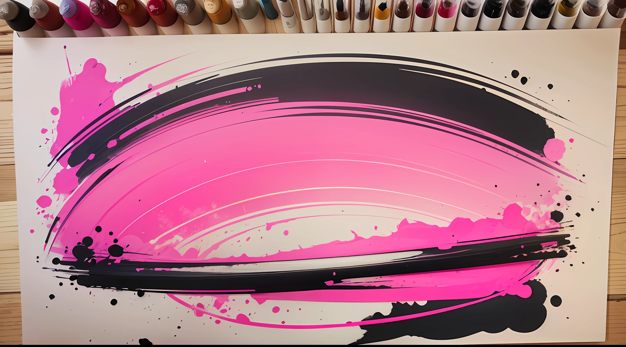 ink drawing of, in the style of American, pink on white, brushwork exploration, emotive expressionism., Color Field painting --auto --s2