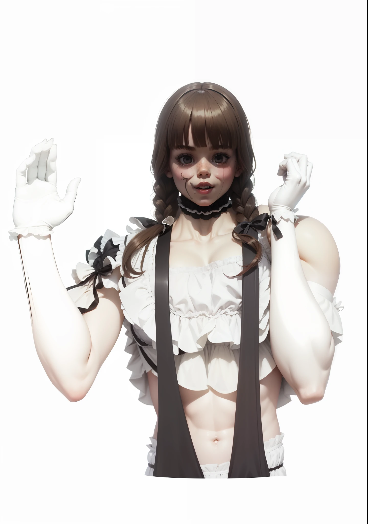 Annabelle's head, body is wearing a ta skirt but particularly muscular --auto --s2