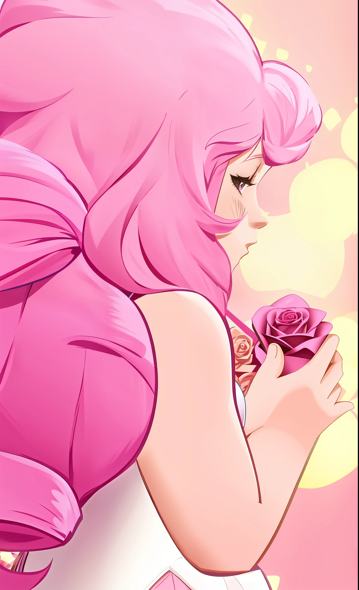 sailor girl with pink hair and a pink dress holding a rose, steven universe, steven universe style, pink iconic character, loish |, rose quartz, inspired by Luma Rouge, official fanart, jen bartel, inspired by Pearl Frush, high quality fanart, pink girl, some pink, loish van baarle, the princess of power, pink power