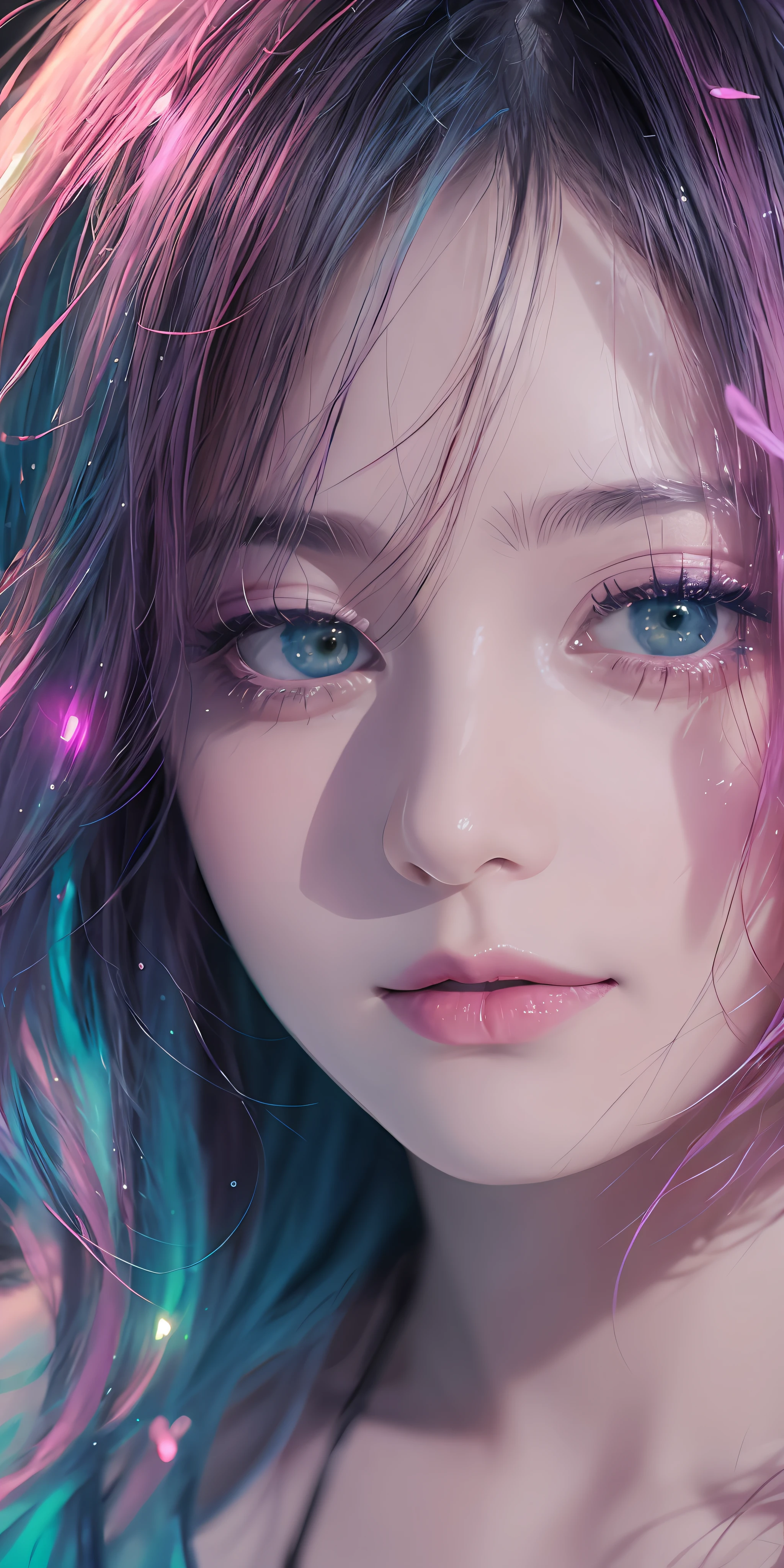 woman with agnes cecile, glowing design, pastel colors, ink drops, autumn lights