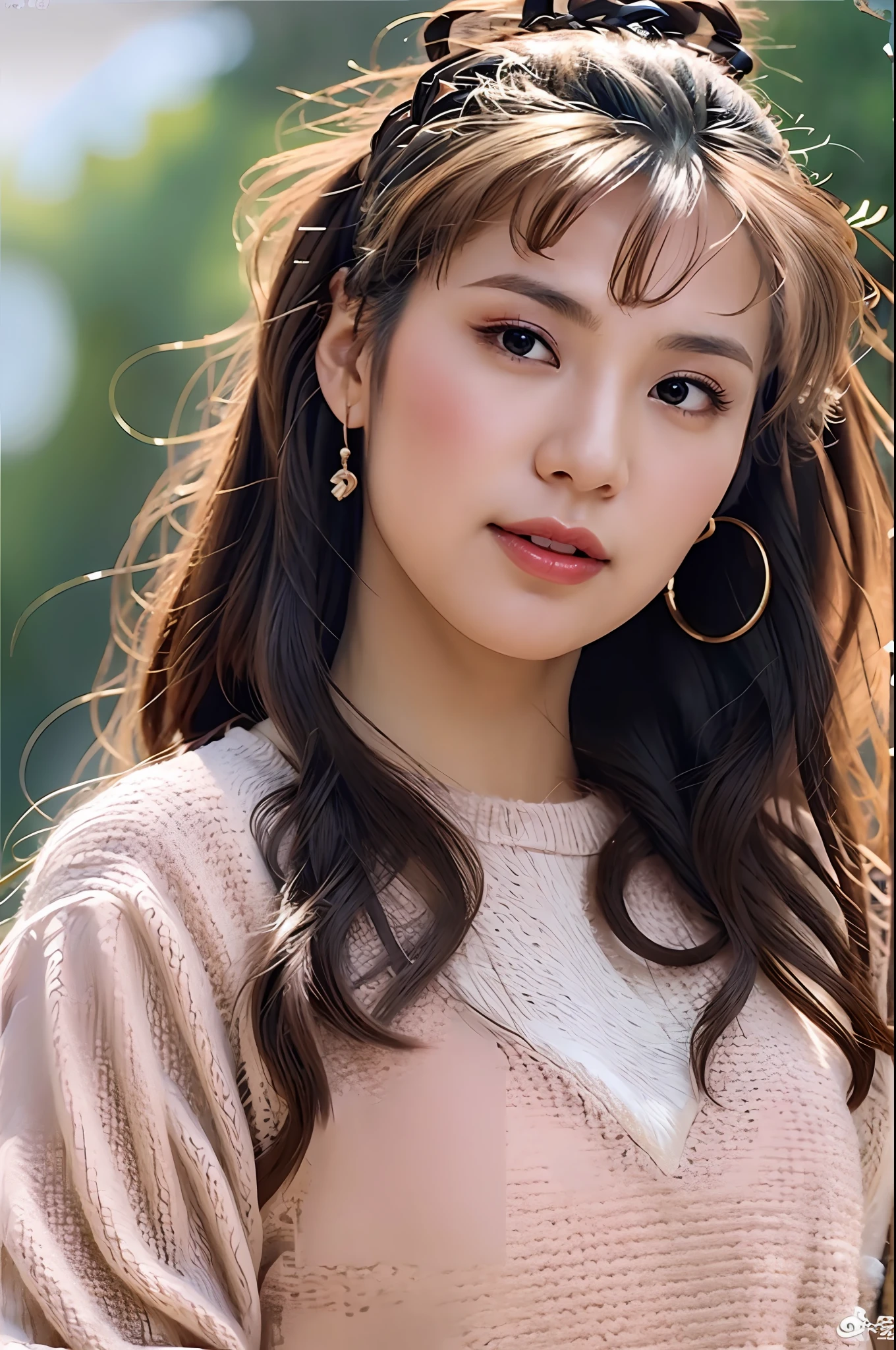extremely detailed CG unity 8k wallpaper,(masterpiece),(best quality),(ultra detailed),(ultra realistic),(Best character details:1.2),dynamic angle,professional lighting, photon mapping, radiosity, physically-based rendering,blush,golden proportions,(shiny skin),makeup,(full body: 1.2),looking at viewer,1girl, earrings, solo, jewelry, long_hair, lips, realistic, brown_eyes,best quality