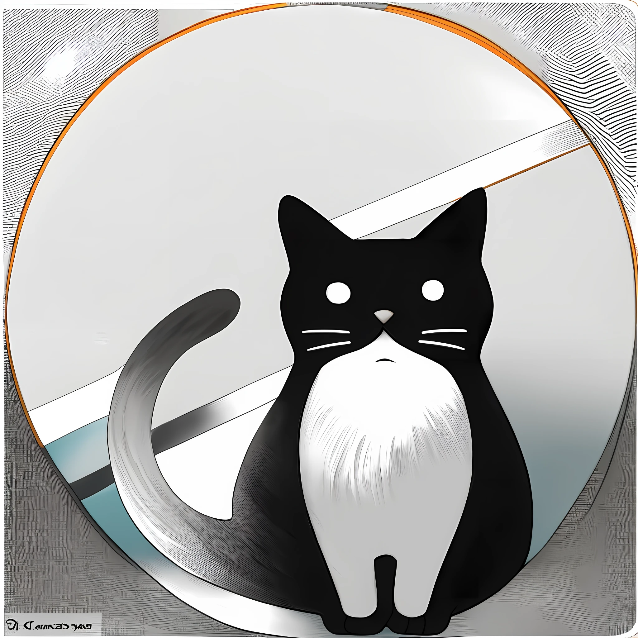 Black and white cat standing handsome on the beach