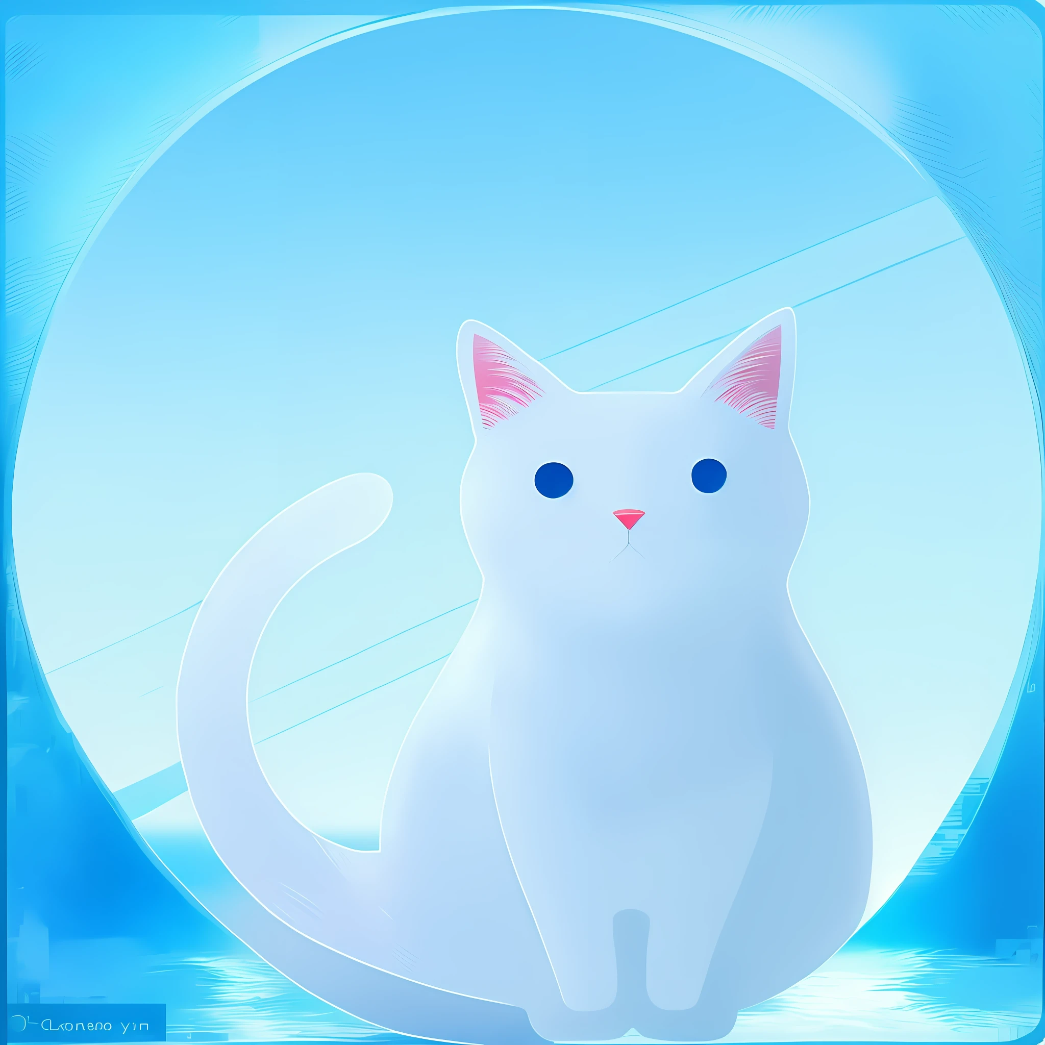 According to the shape of the cat in the picture, redraw the image of the cat so that it has a real texture of hair, retain the posture in the picture, and the background can be replaced with a beach blue sky