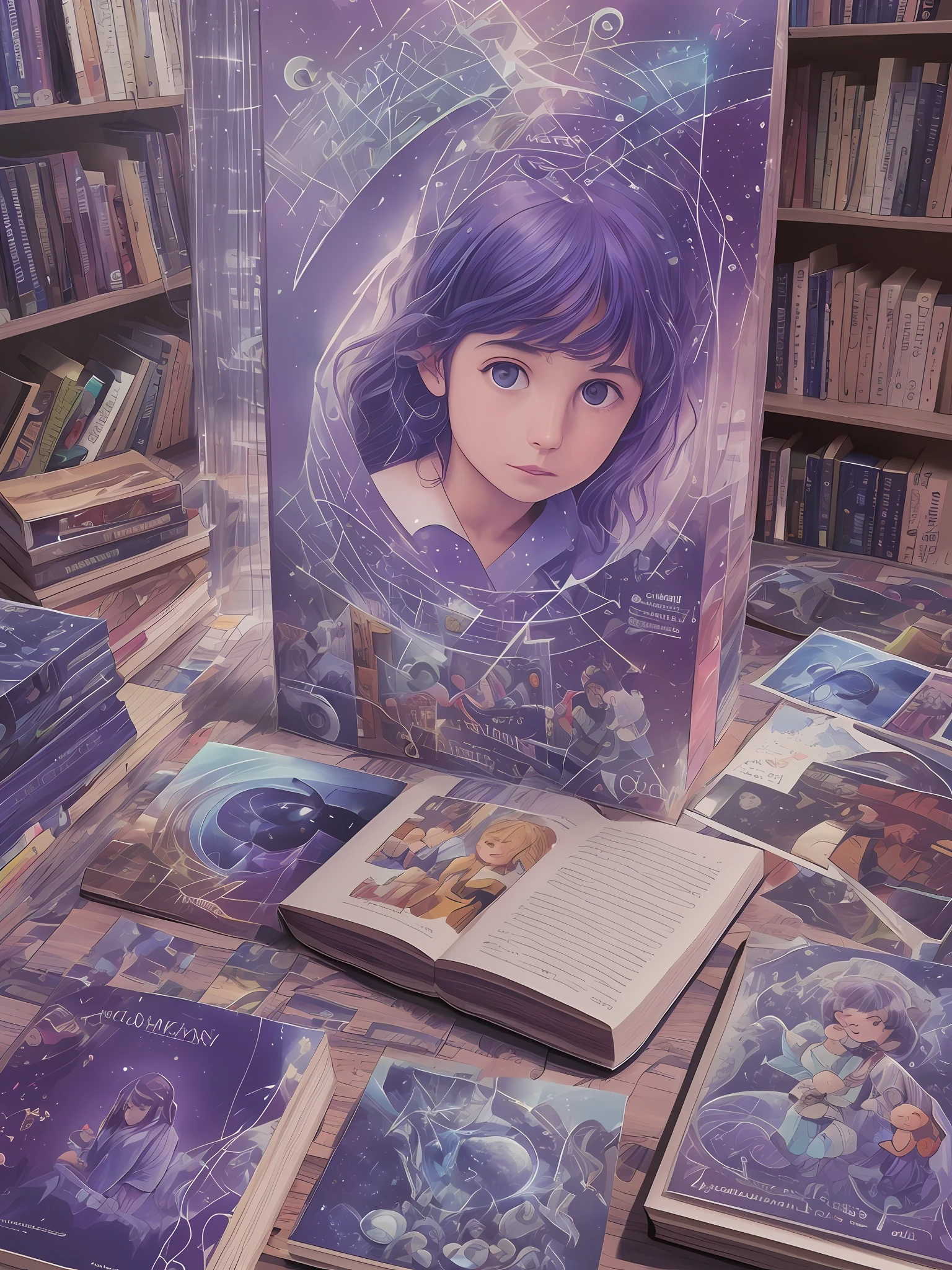 a close up of a book with a picture of two children, album cover!, incommensurate, by Juan Giménez, 【 sciart 💙💜 mson, moonstone, by Ivan Meštrović, detailed photo of an album cover, official artwork, zine cover, an album cover, by Vicente Juan Masip, josan gonzales!!!, tome
