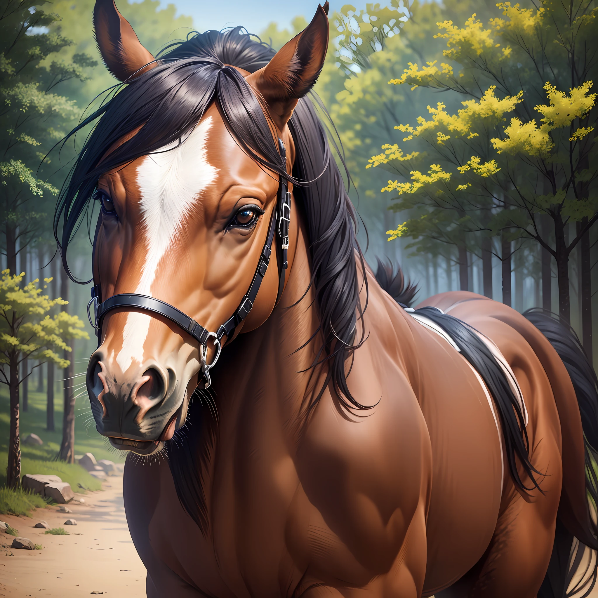 Feral horse, female, in, realistic, posted on e621 --auto --s2