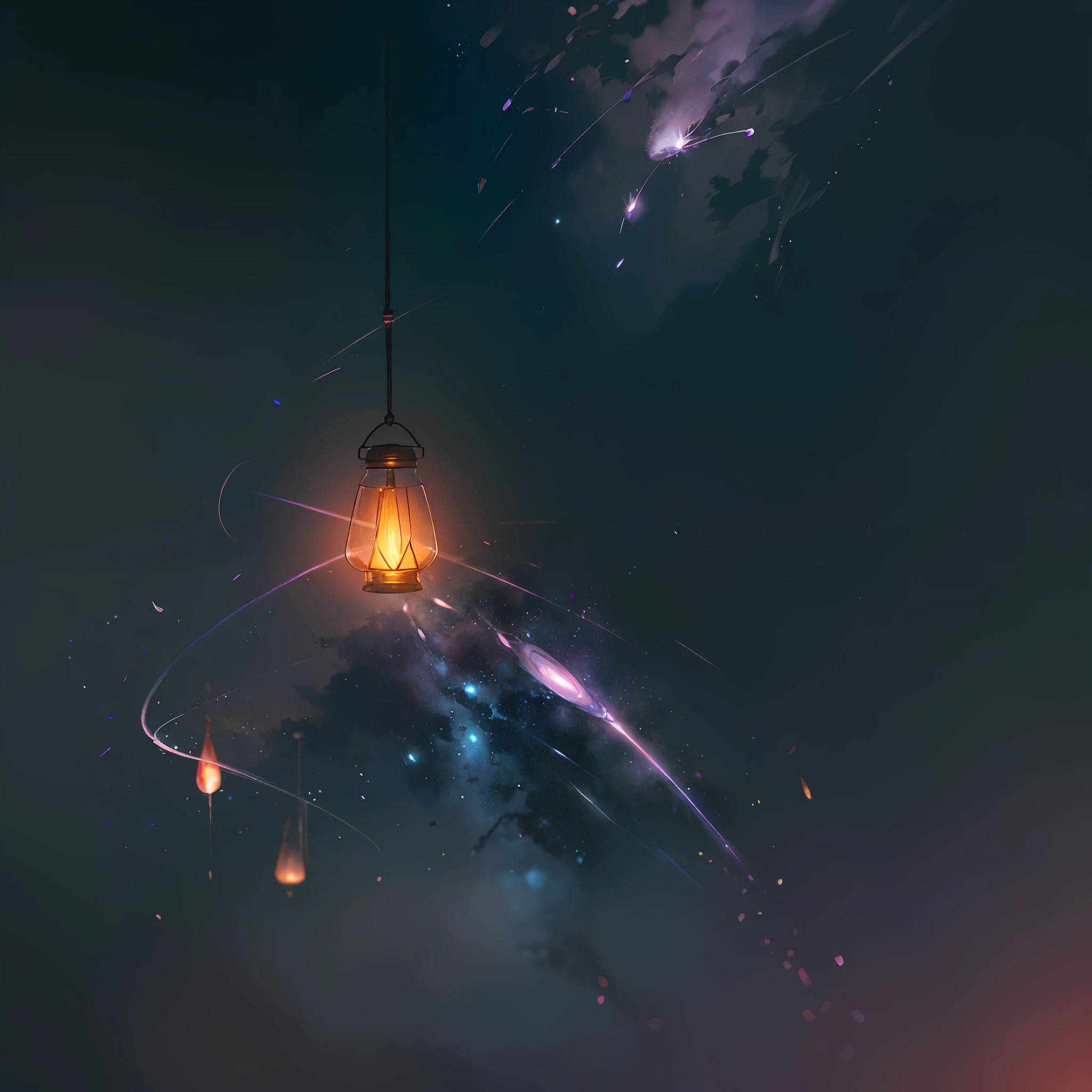 Computer, Extensive landscape ultrasound photography (general view showing a glass bottle, fireflies, lantern in the sky), dawn, (detailed description of dawn), firefly, bottle (ultra-detailed bottles), sky, dawn (detailed), meteor shower (detail), dawn, (detailed), fireflies (1:3), (ultra-detailed description of appearance), bottle, fireflies, (crystals: 1,2), BREAK production art, (warm light source:1.2), (Firefly:1.2), pink, purple, fire particles, colors, Complex Details, Volumetric Lighting, Realistic Fantasy BREAK (Masterpiece:1.2), (Best Quality), 4k, Ultra Detailed, (Dynamic Composition: 1.4), High Detailed, Colorful Details, (Dark Colors: 1.2), (Luminous Lighting, Atmospheric Lighting), Morning, Light, Magical --auto --s2