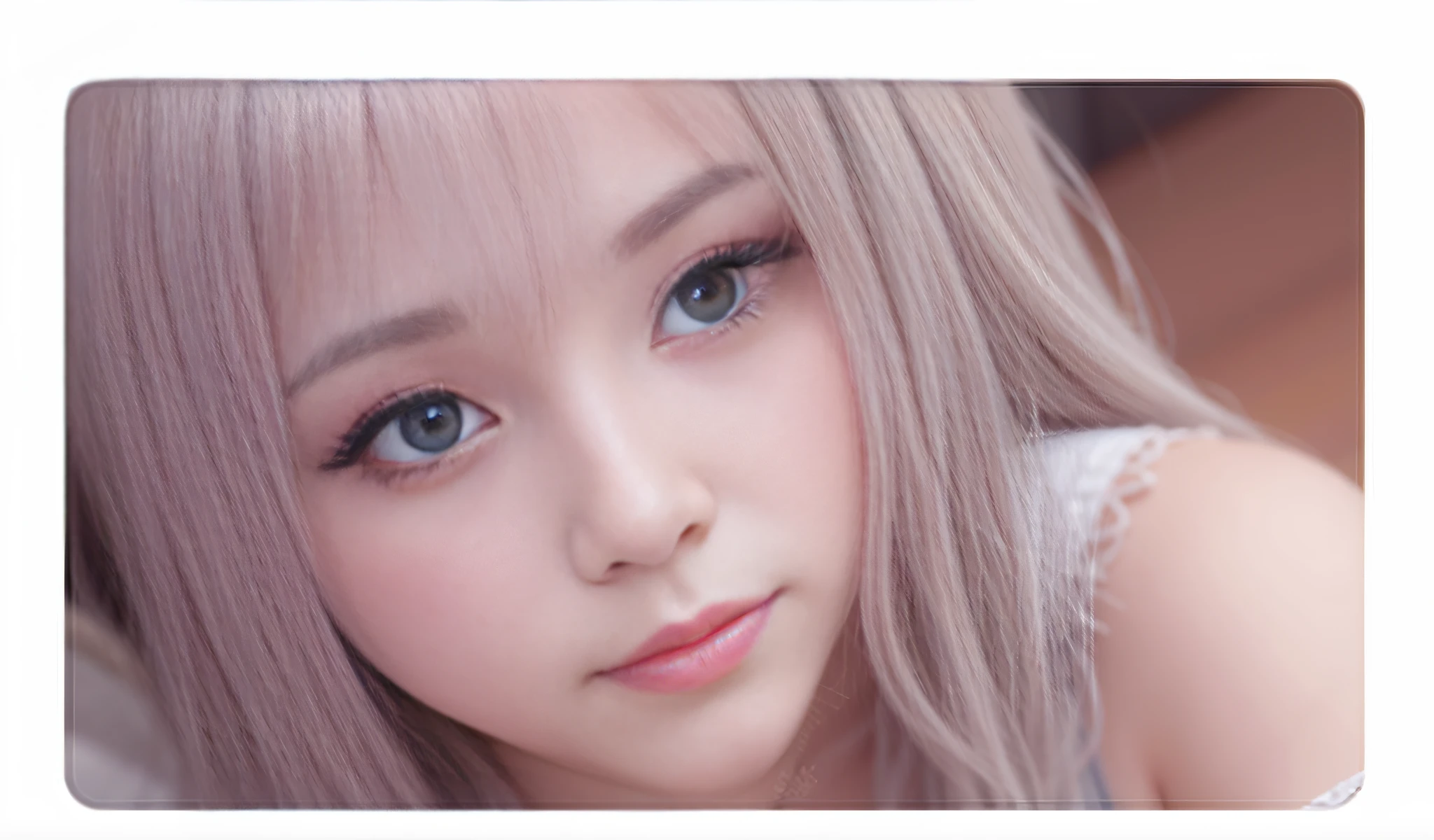 HD kawaii girl's realistic portrait, blue eyes white long hair, delicate face, 3D anime soft style, realistic art style, shoujo manga details, brilliant brilliance, unique pose, brilliant special effects, beautiful scene, happy expression, cool coffee painting style.