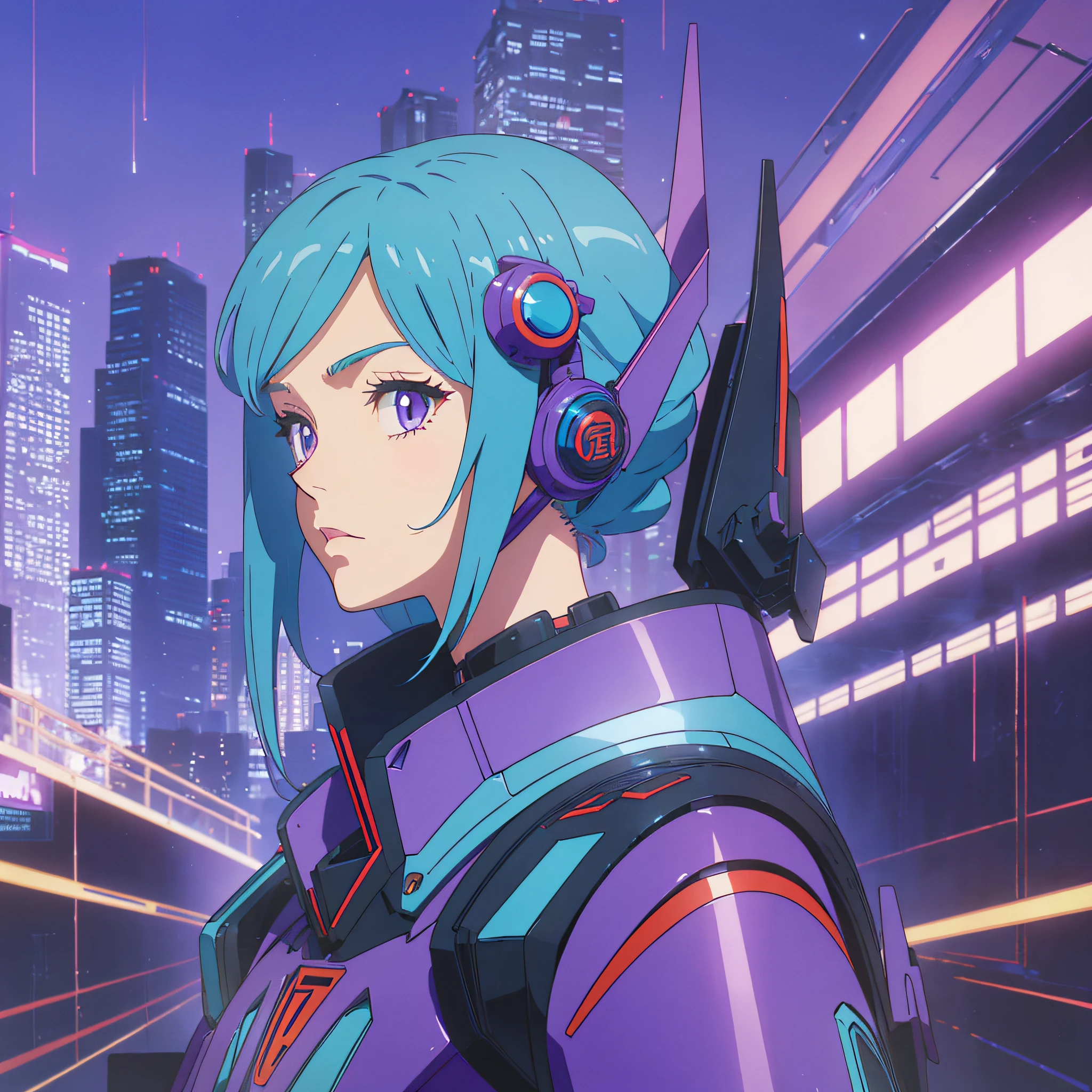 (Memphis style + minimalism: 1.4) -yeld gi[:( mecha style clothing + purple): 1.2], cold expression, retro background, sky blue layer, perfect proportions, [:(European and American style + anime style): 1.2] --auto --s2