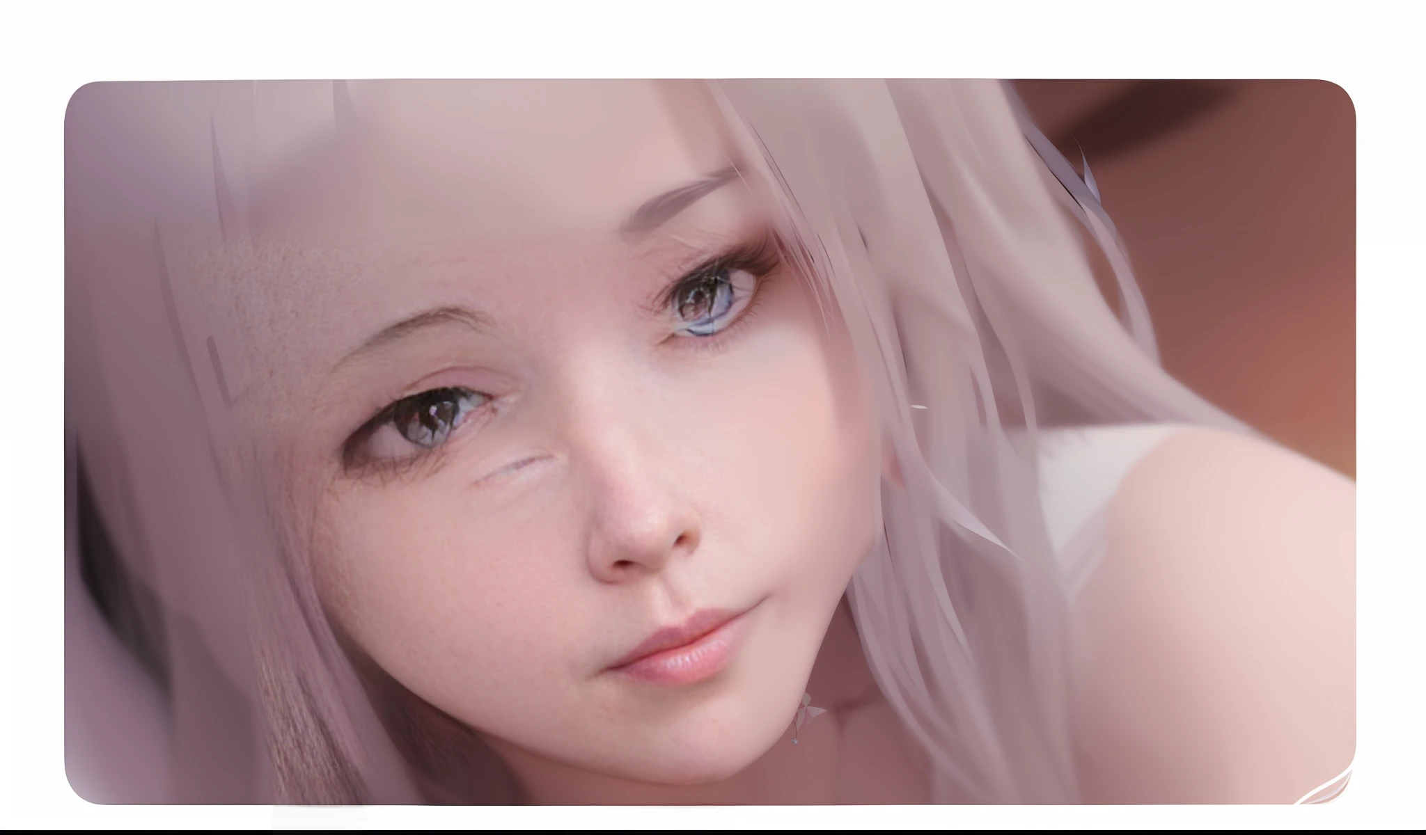 there is a girl with long white hair and blue eyes, photorealistic anime, 3 d anime realistic, smooth anime cg art, photorealistic anime girl render, artwork in the style of guweiz, anime styled 3d, soft anime illustration, wlop : : 5, soft 3d render, kawaii realistic portrait, made with anime painter studio