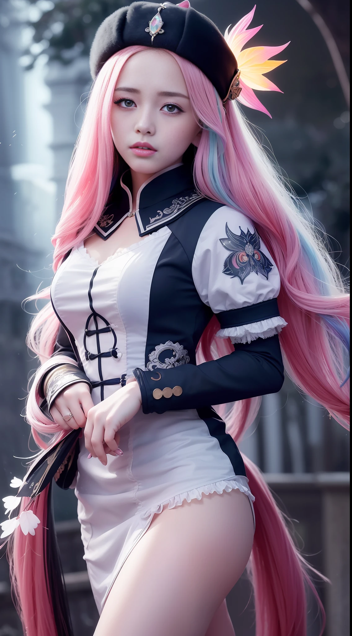 (8k, RAW photo:1.2),best quality, ultra high res,dramatic angle,(fluttered detailed color splashs), (illustration),(((1 girl))),(long hair),(rain:0.9),(hair ornament:1.4),there is an ancient palace beside the girl,chinese clothes,(focus on), color Ink wash painting,(color splashing),colorful splashing,(((colorful))),(sketch:0.8), Masterpiece,best quality, beautifully painted,highly detailed,(denoising:0.6),[splash ink],((ink refraction)), (beautiful detailed sky),moon,highly,detaild,(masterpiece, best quality, extremely detailed CG unity 8k wallpaper,masterpiece, best quality, ultra-detailed),(Lycoris radiata),