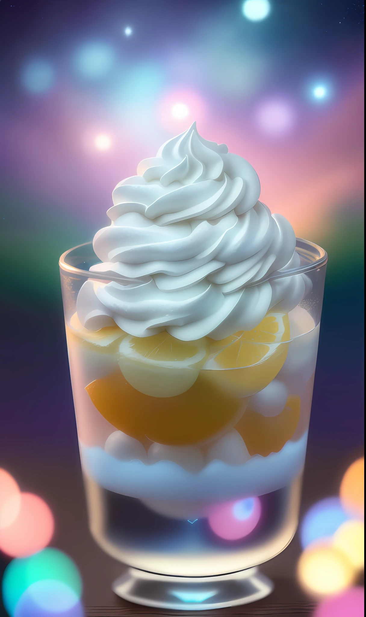 Very Cute Whipped Cream, Kirby of Stars, Dreamy, Shining, Highly Detailed, Octane Rendering, Photorealistic Photos, Cinematic Shots, Dynamic Composition, Sharp, Detailed, Professional Lighting, Film Lighting, 35mm, Anamorphic, Pastel, Lightroom, Cinematography, Bokeh, Lens Flare, Film Grain