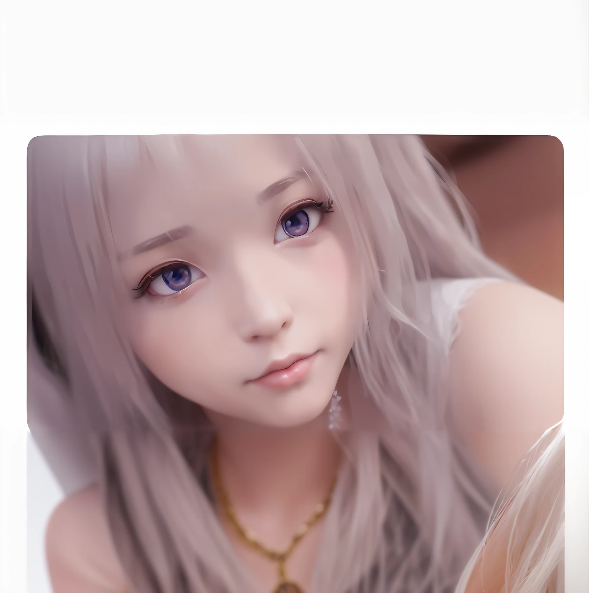there is a girl with long white hair and blue eyes, photorealistic anime, 3 d anime realistic, smooth anime cg art, photorealistic anime girl render, artwork in the style of guweiz, anime styled 3d, soft anime illustration, wlop : : 5, soft 3d render, kawaii realistic portrait, made with anime painter studio