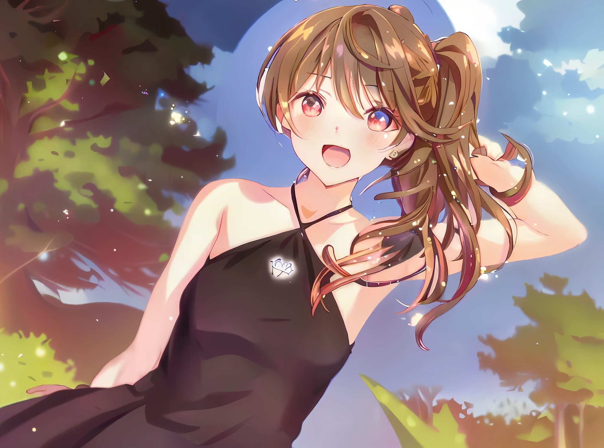 anime girl with long hair and a black dress posing for a picture, sayori, anime visual of a cute girl, anime moe artstyle, loli in dress, anime girl wearing a black dress, pretty anime girl, (anime girl), cute anime girl, cute anime waifu in a nice dress, attractive anime girl, beautiful anime girl, rin, smooth anime cg art