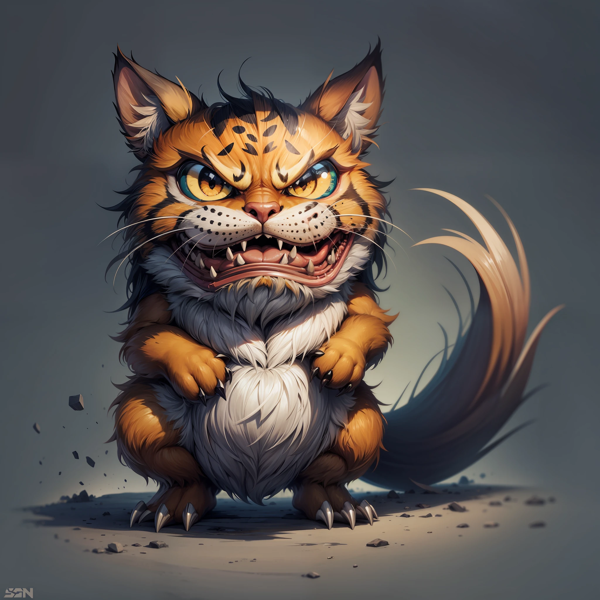 STICKER, angry cartoonish animal, simple background --auto --s2