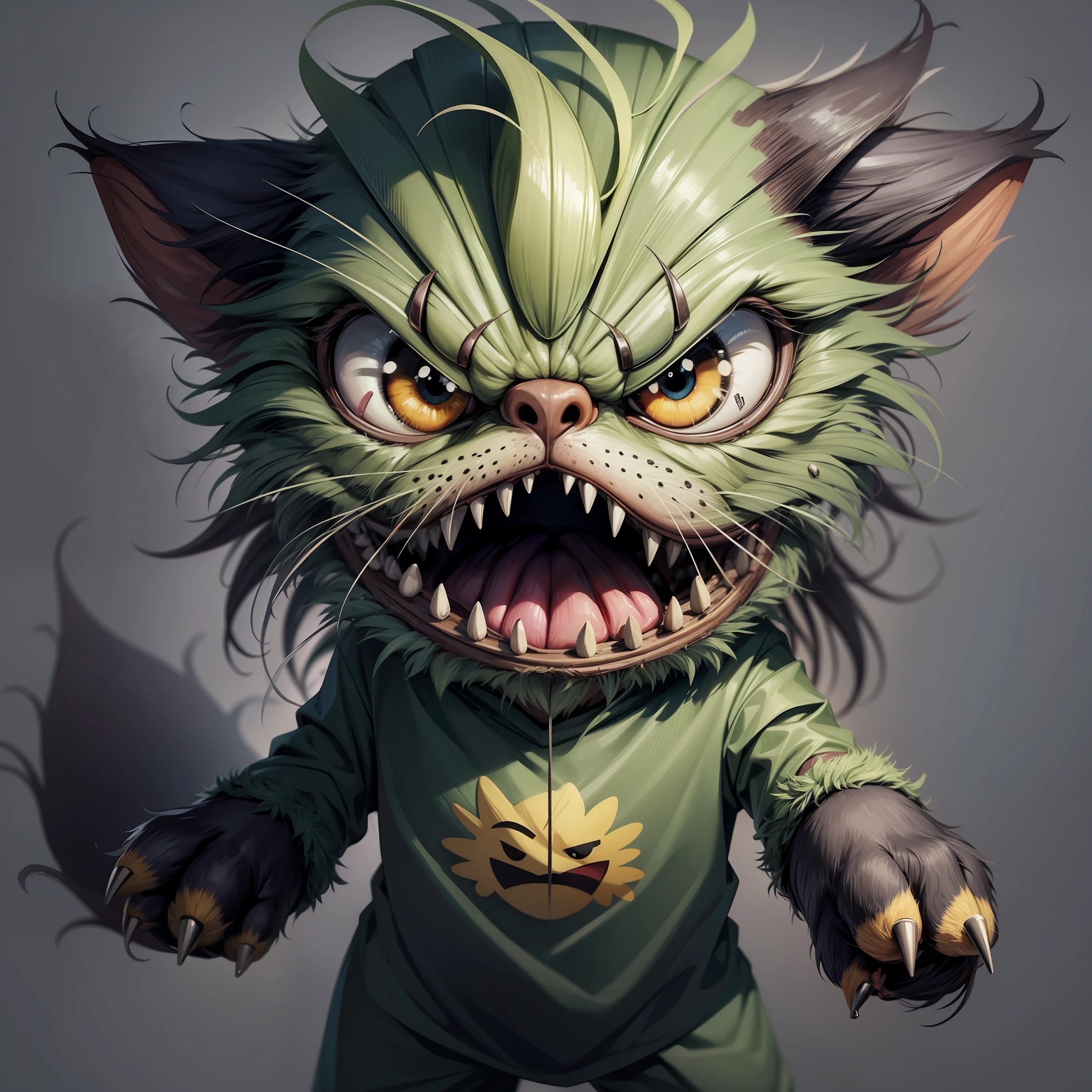STICKER, angry cartoonish animal, simple background --auto --s2