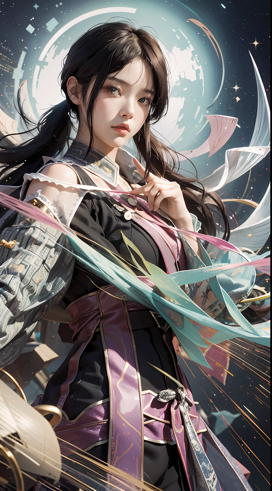 (最佳质量:0.8), (最佳质量:0.8), 完美Full Length Shot,fantasy, colorful, stylish,
complex, messy, hyper-detailed, character concept
art, 18 yo handsome boy, beautiful face, ultra-
detailed face, full length body, twinkling and
dazzling and sparkling, dynamic angle, high sense
illustration, masterpiece, 8k wallpaper, perfect
surreal composition, best quality --ar 3:4 --s 400
