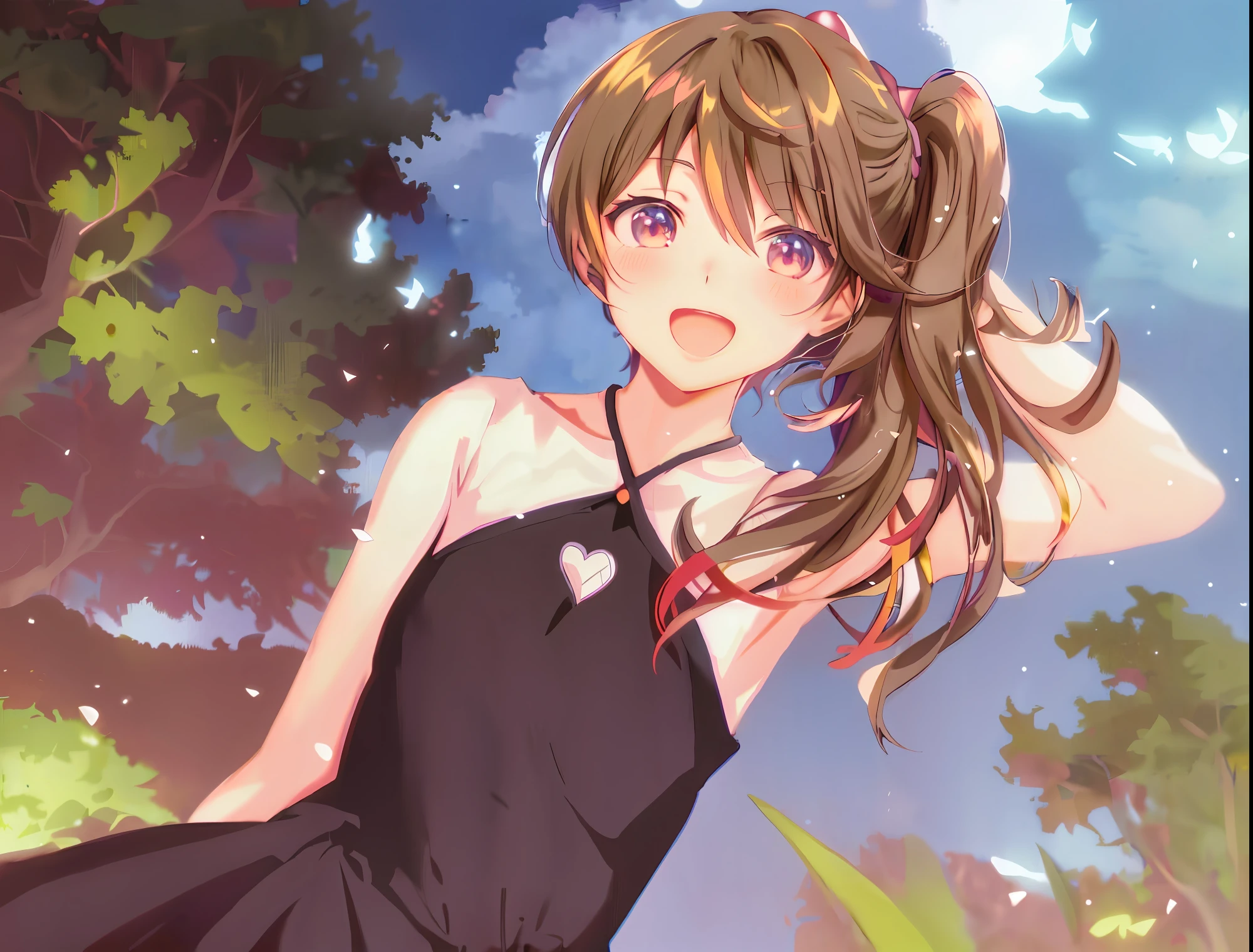 anime girl with long hair and a black dress posing for a picture, sayori, anime visual of a cute girl, anime moe artstyle, loli in dress, anime girl wearing a black dress, pretty anime girl, (anime girl), cute anime girl, cute anime waifu in a nice dress, attractive anime girl, beautiful anime girl, rin, smooth anime cg art