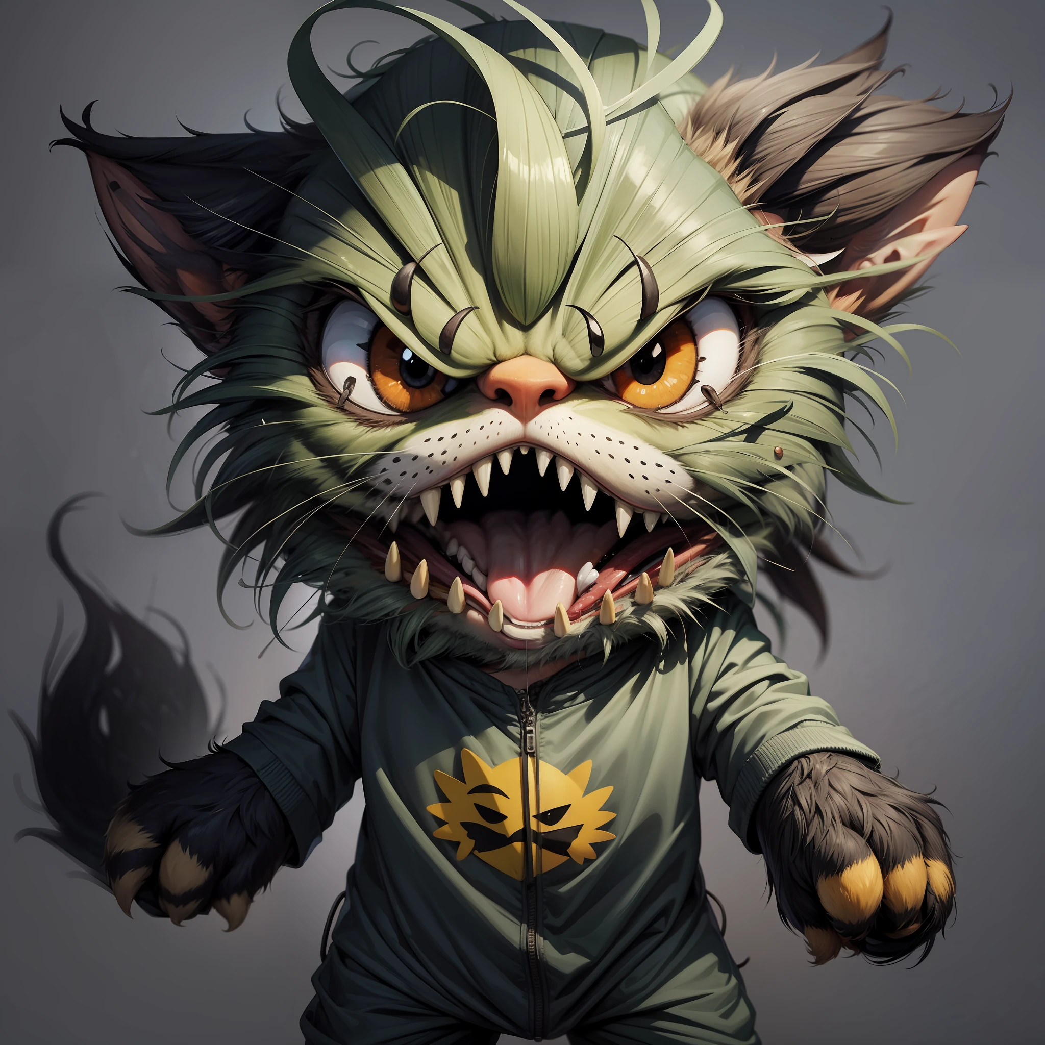 STICKER, angry cartoonish animal, simple background --auto --s2