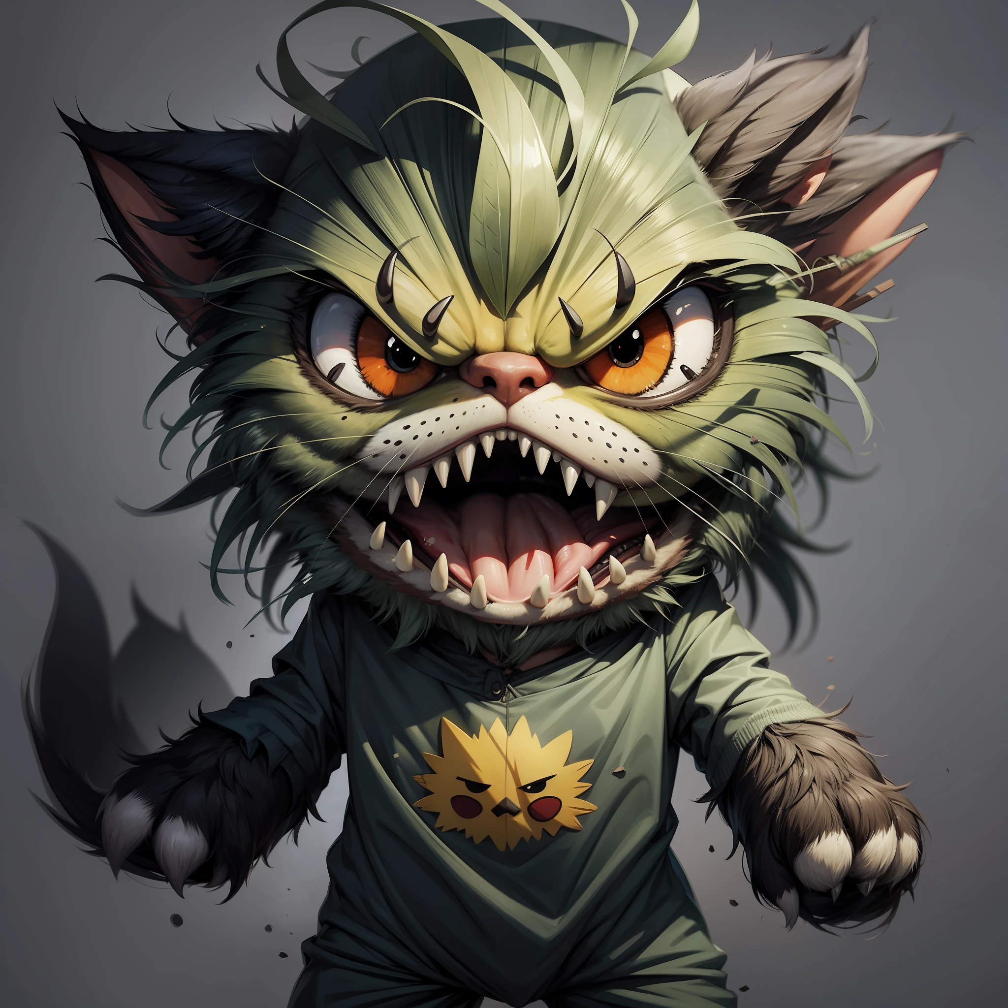 STICKER, angry cartoonish animal, simple background --auto --s2