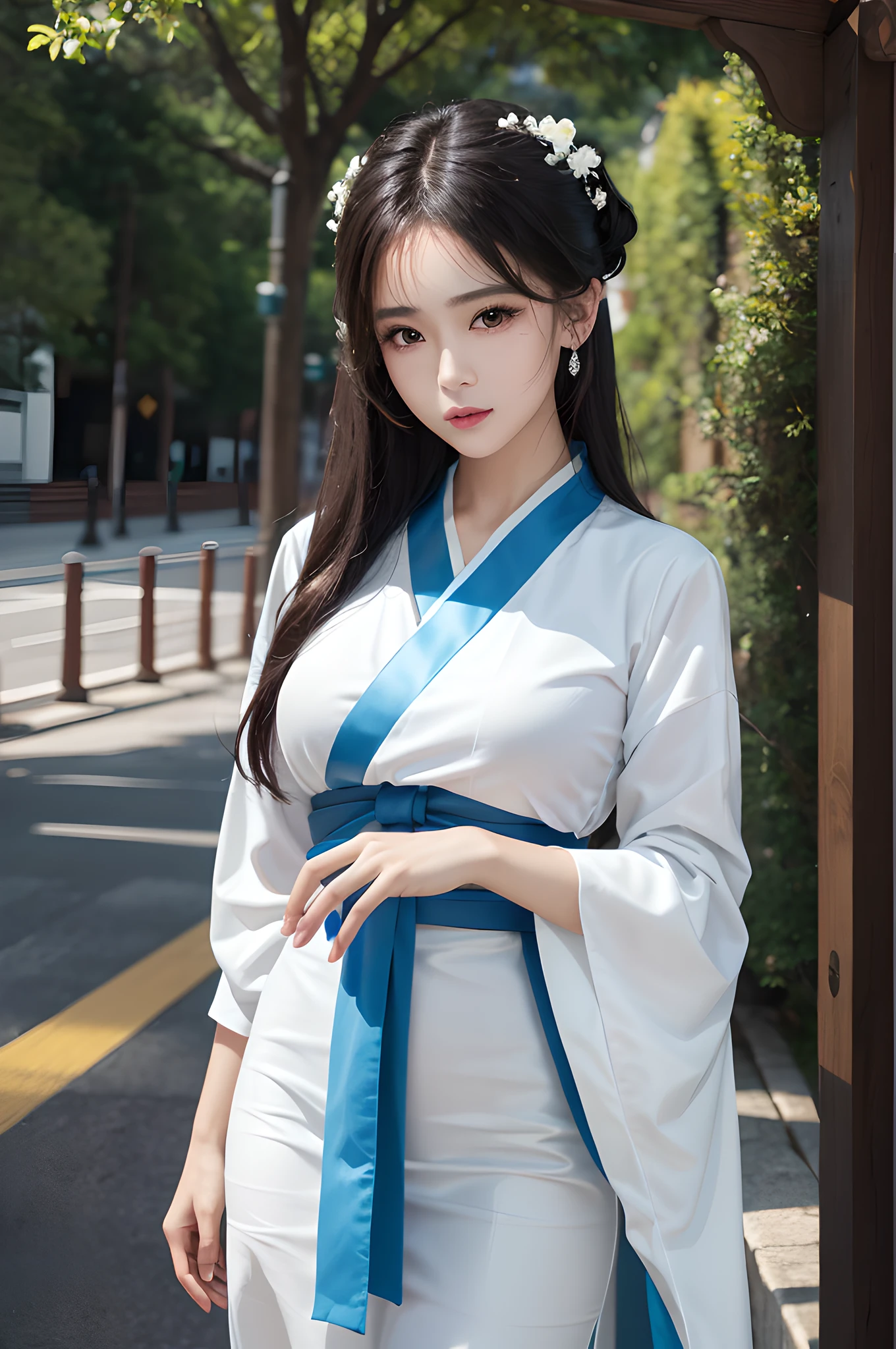 8k, RAW Photo, Best Quality, Masterpiece: 1.2), (Realistic, Photo Realistic: 1.4), {{{1girl}}},, Full Body, Asian Girl, Beautiful Body, Sweating,, Depth of Field, Skin, Ears,, Best Quality, Masterpiece, Illustration, an extremely deciple and beautiful, extremely detailed, CG, unity, 8k wallpaper, amazing, finely detail, master, best quality, official art, extremely detailed CG unity 8k wallpaper, ridiculous, incredibly ridiculous, huge file size, super detailed, high resolution, very detailed, pretty detailed girl, very detailed eyes and face, beautiful detailed eyes, Light on the face, (Hanfu: 1.1), 1girl