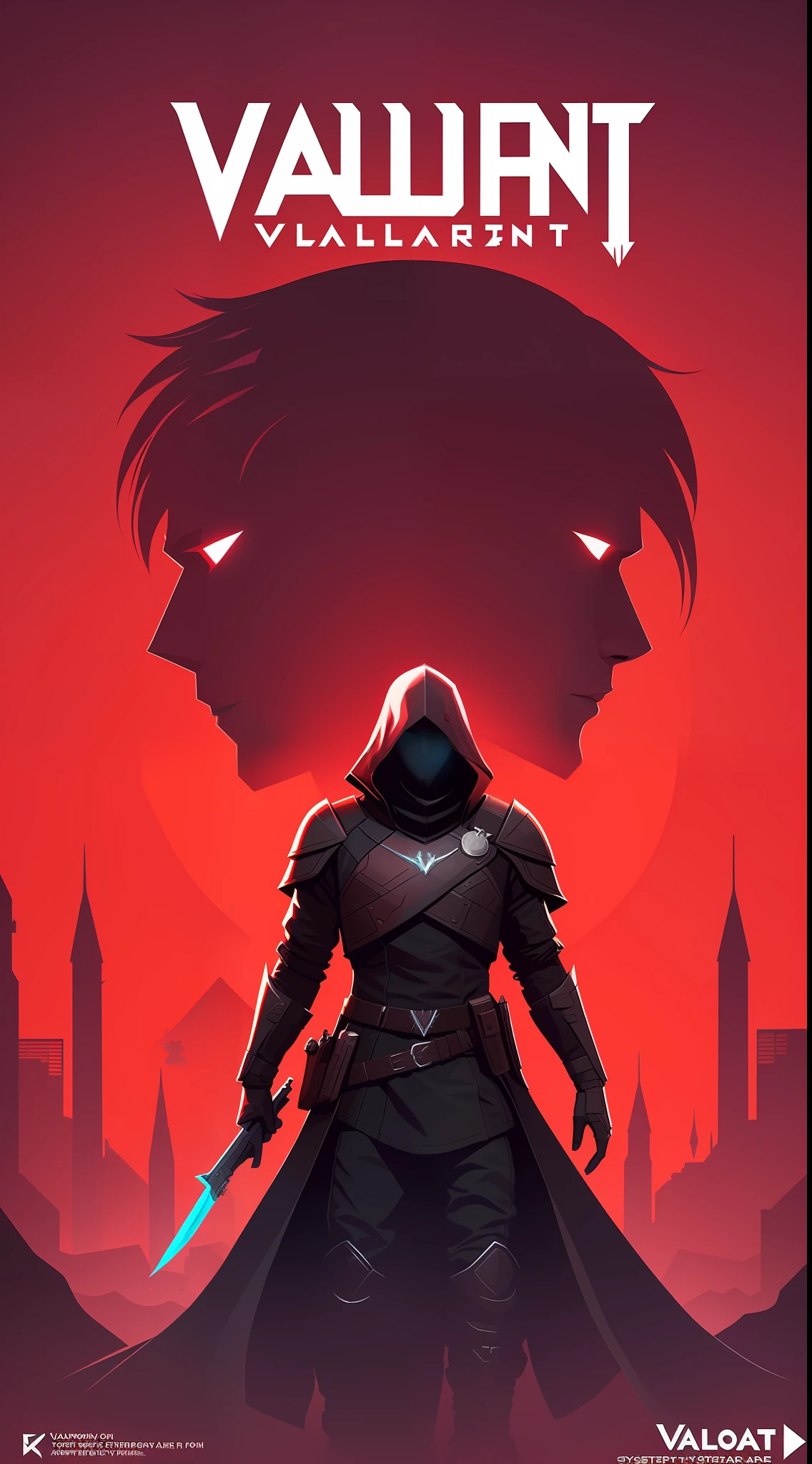 Valorant game style, Valorant style, new video game cover, game poster, minimalist, color