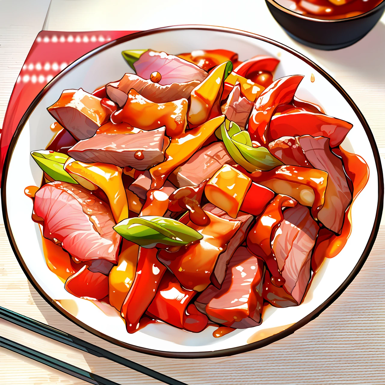 Stir-fried meat with chili