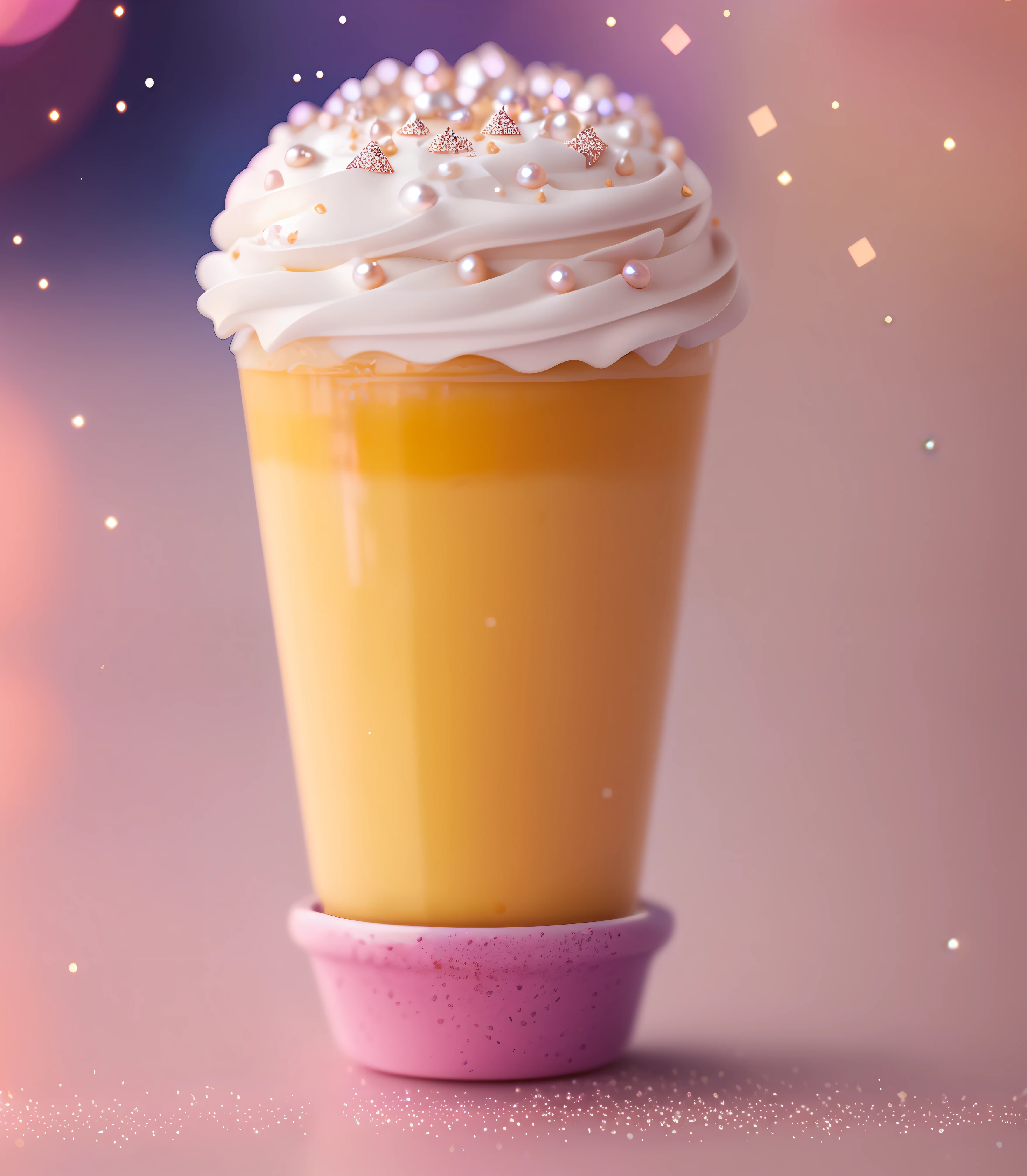 Very cute custard, dreamy, puddle, pearl, sparkling, highly detailed, octane rendering, photorealistic photography, cinematic shots, dynamic composition, sharp, detailed, professional lighting, film lighting, 35mm, anamorphic, pastel, lightroom, cinematography, bokeh, lens flare, film grain