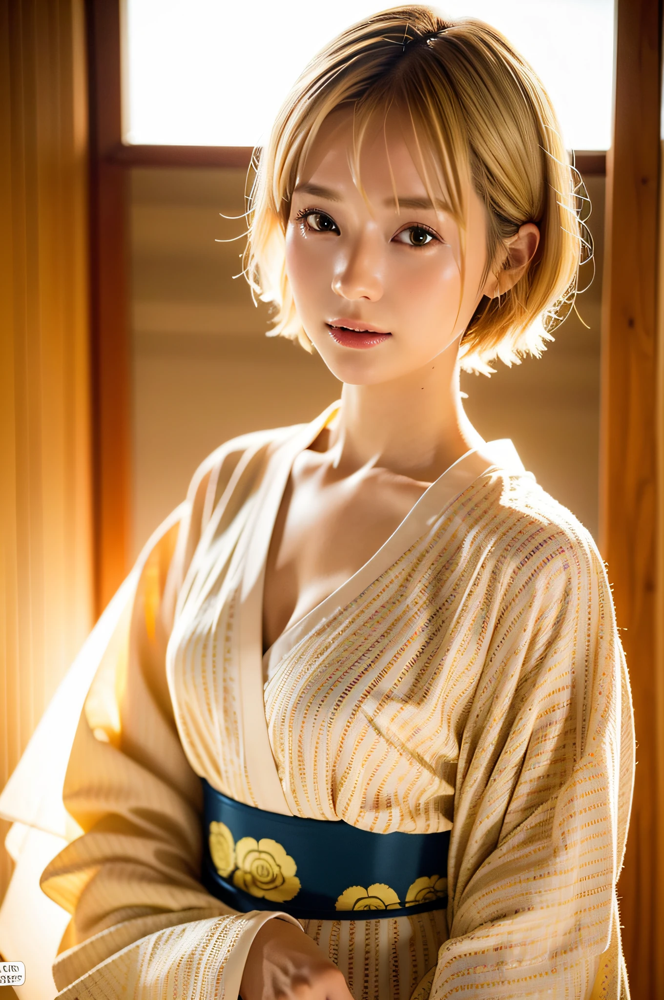 closeup photo of a girl, short hair, blond hair, wearing a kimono, onsen in the background, natural hot springs
best quality, realistic, photorealistic, (intricate details:1.2), (delicate detailed), (cinematic light, best quality Backlights), clear line, sharp focus, realistic face, detailed face
unity 8k wallpaper, ultra high res, (photorealistic:1.4), looking at viewer,