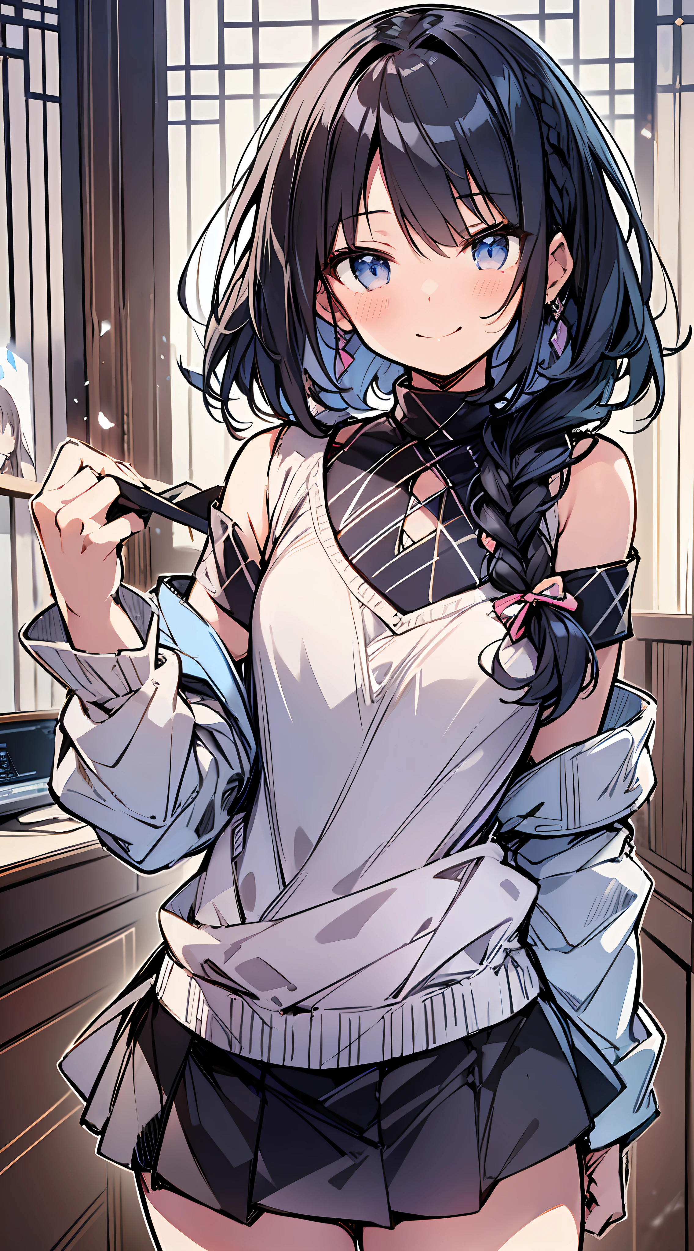 anime girl with long black hair and blue eyes in a white shirt, anime moe artstyle, official art, official artwork, marin kitagawa fanart, clean detailed anime art, highly detailed exquisite fanart, anime visual of a cute girl, detailed fanart, demon slayer rui fanart, high detailed official artwork, detailed anime character art, best anime 4k konachan wallpaper