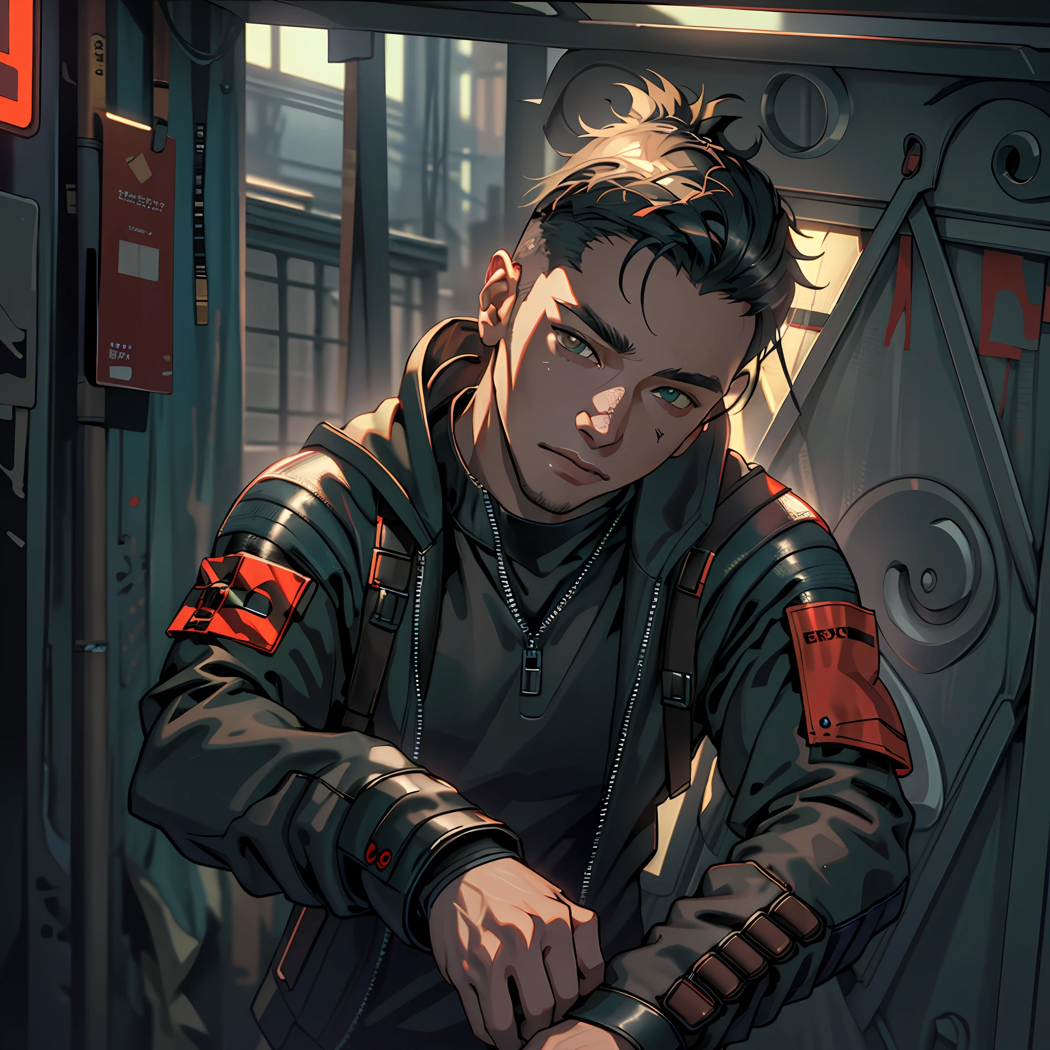 ultra detail, high resolution, ultra detailed, best quality, amazing, top quality, extremely detailed CG unity 8k wallpaper, cinematic lighting, cyberpunk, dark boy, trash gang facemask