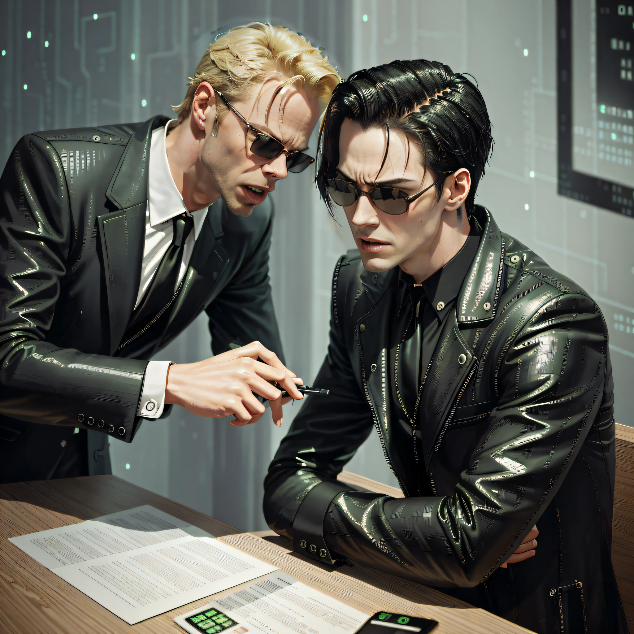 (neo from the matix) face, ((neo from matrix face)), the matrix (1999), sunglasses, night, 80mm, ((western animation)), (short hair), (((young))), (((shaved)))