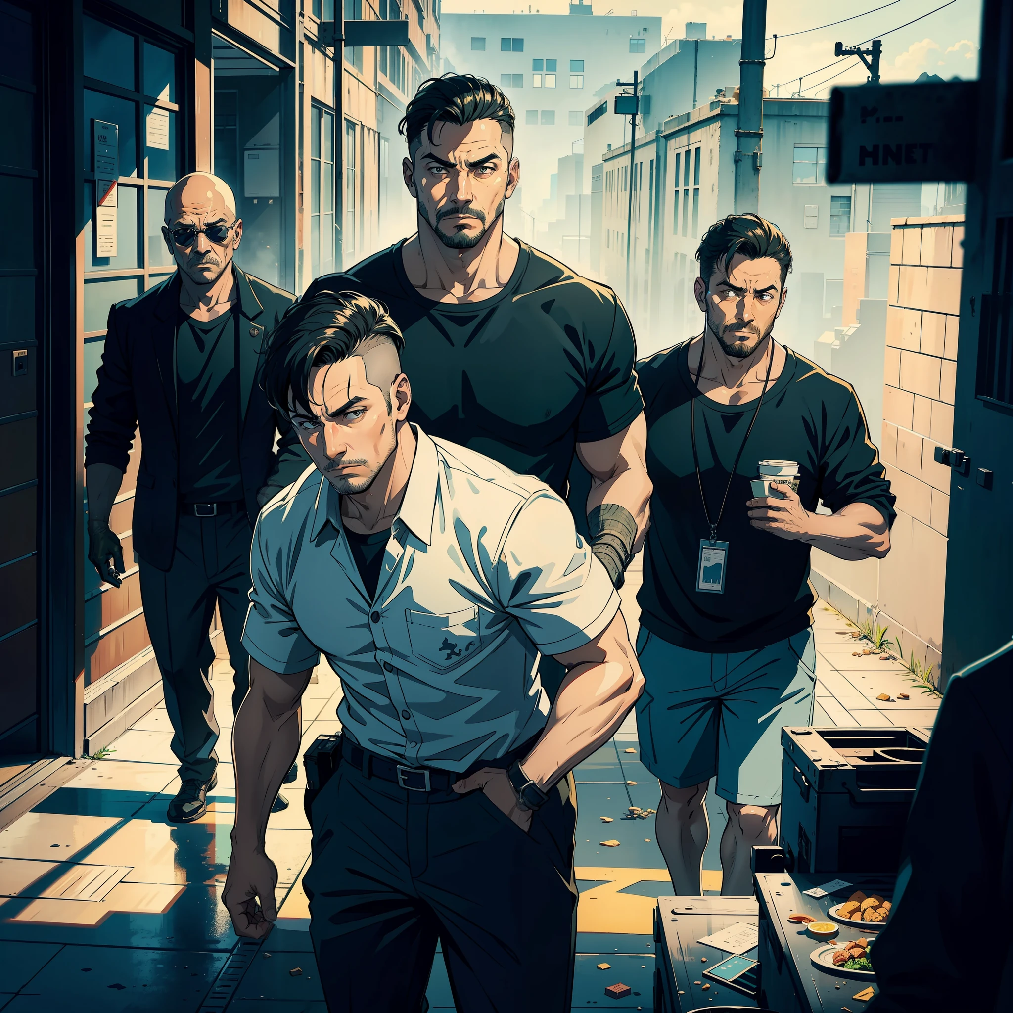 A group of criminals prison strong men
