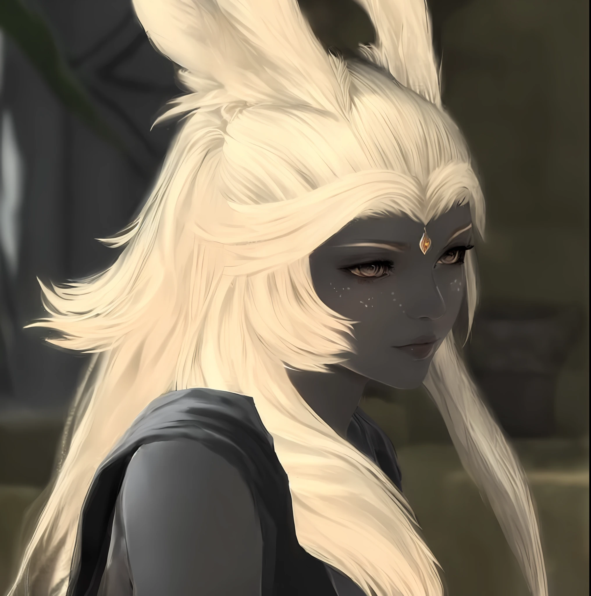 (masterpiece, sidelighting, finely detailed beautiful eyes: 1.2),1girl, breasts, detailed background, (breastplate), 专业雄伟油画, ArtStation trending, CGSociety trending, Intricate, High Detail, Sharp focus, dramatic, Elf Ears, ((white Hair)), (((short hair))), older, ((mature woman)), Elf, Drow, detailed eyes, intricate detail, screen expression, dark shadows, detailed shadows, ((mature_female)), ((mature_female)),好眼睛,衣服,(非常详细,雄伟),artgerm 和 ruan jia 和 greg rutkowski 的艺术,户外,橘黄色眼睛,漆黑的嘴唇,看向镜头