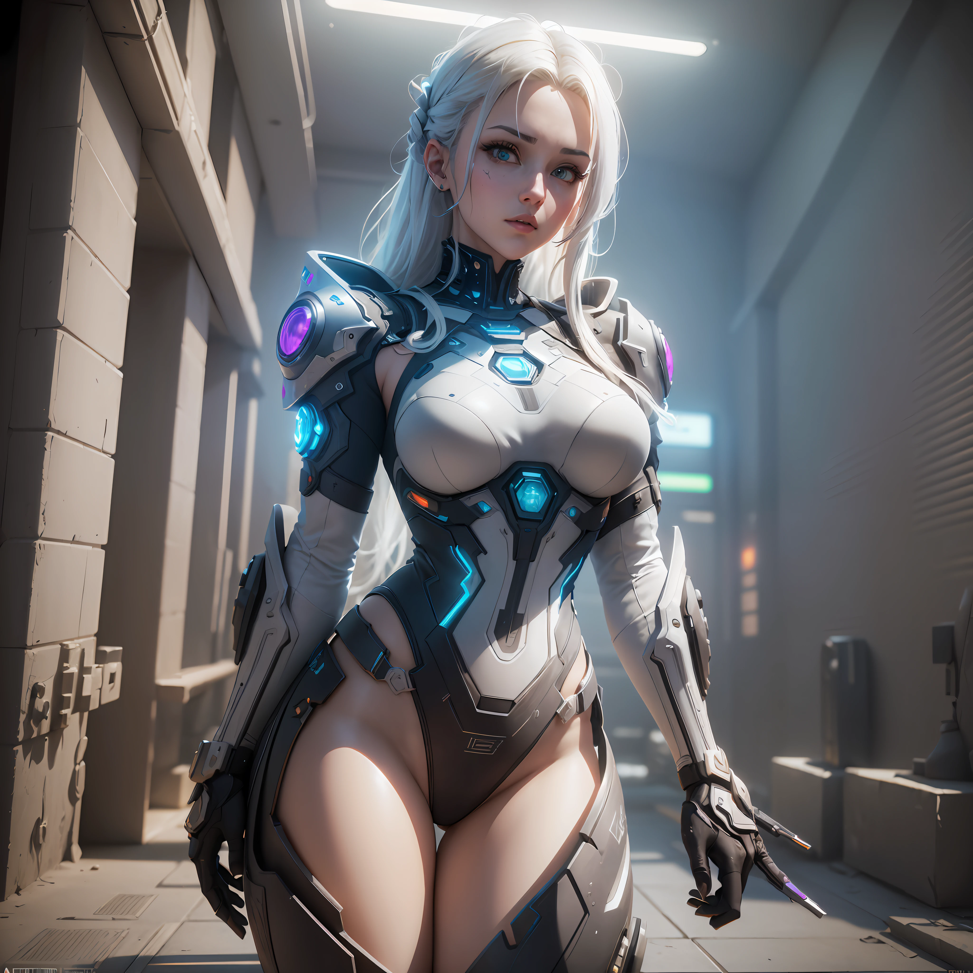 (Best Quality), ((Masterpiece), (Detail: 1.4), 3D, A Beautiful Cyberpunk Maiden, HDR (High Dynamic Range), Ray Tracing, NVIDIA RTX, Super-Resolution, Unreal 5, Subsurface Scattering, PBR Textures, Post-processing, Anisotropic Filtering, Depth of Field, Maximum Sharpness and Sharpness, Multi-layer Textures, Albedo and Highlight Maps, Surface Shading, Accurate simulation of light-material interactions, perfect proportions, Octane Render, two-color light, large aperture, low ISO, white balance, rule of thirds, 8K RAW,