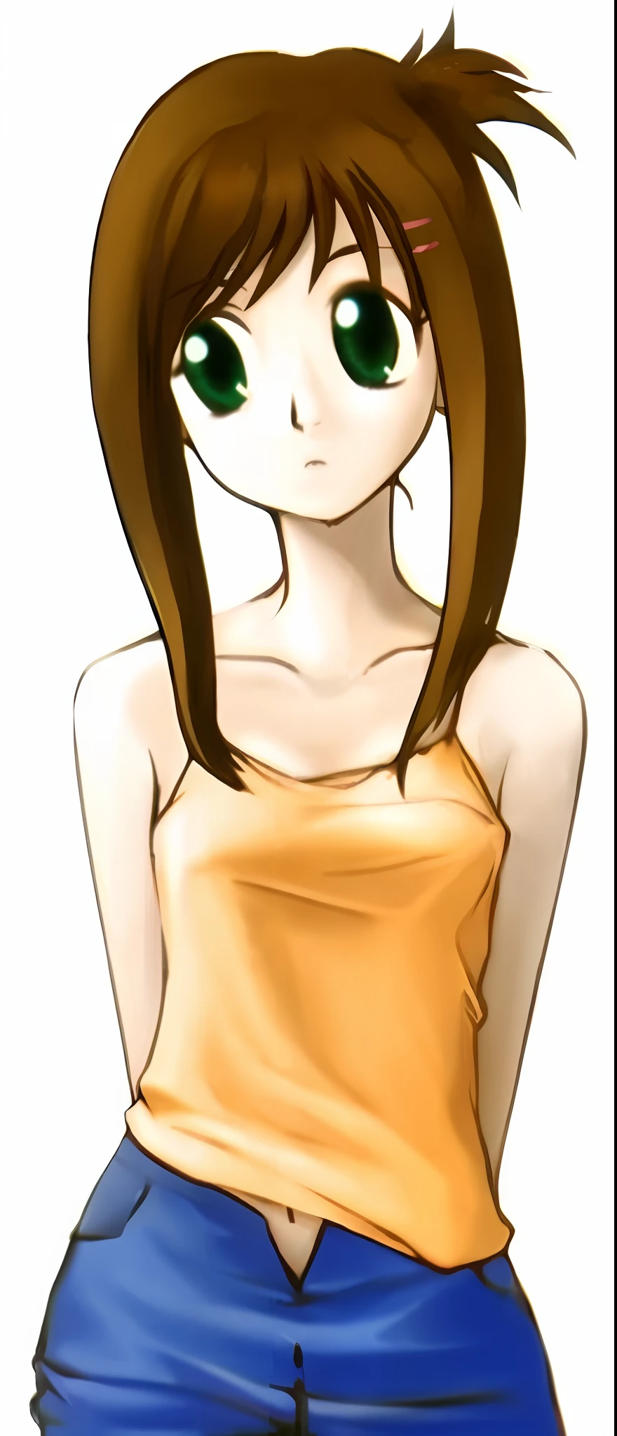 a close up of a cartoon girl with a short hair, female anime character, an anime girl, anime girl named lucy, haibane renmei, anime girl, rin, anime woman, aya takano color style, anime character, makise kurisu, (anime girl), profile of anime girl, anime thai girl, she has long orange brown hair