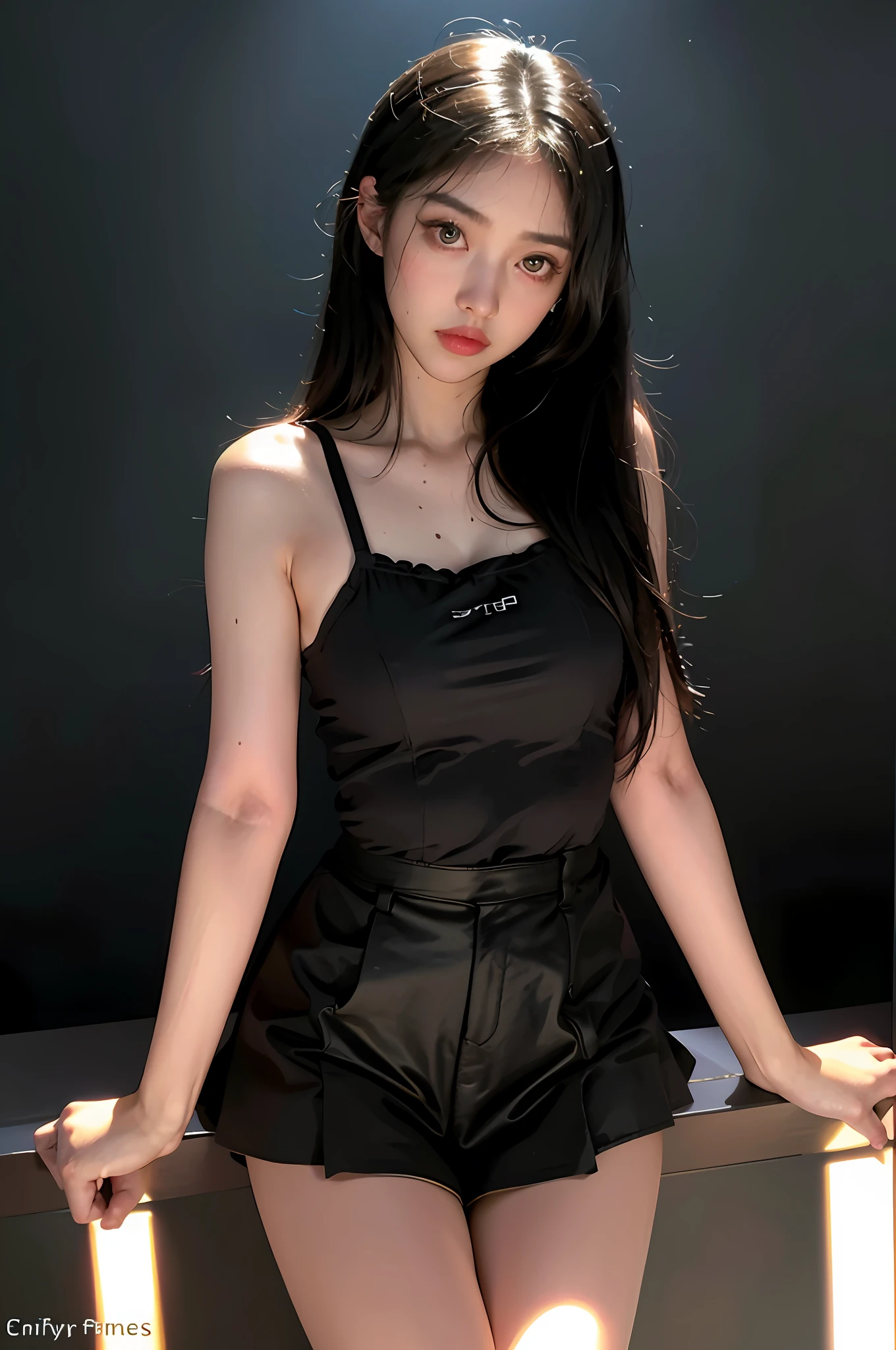 Surrealist art, gallery-quality works, ultra-precision, visual impact, sublime masterpieces, peak clarity, twilight dimness, soft lighting,
1 girl, solo,
Understated, deep shadows, dresses, stockings, skirts, shorts, suspenders, tank tops, short sleeves, t-shirts, shirts, home, night, colorful neon lights, rain, wet, light diffusion, colorful lights, mapping, innuendo, sexy, feminine, long legs,