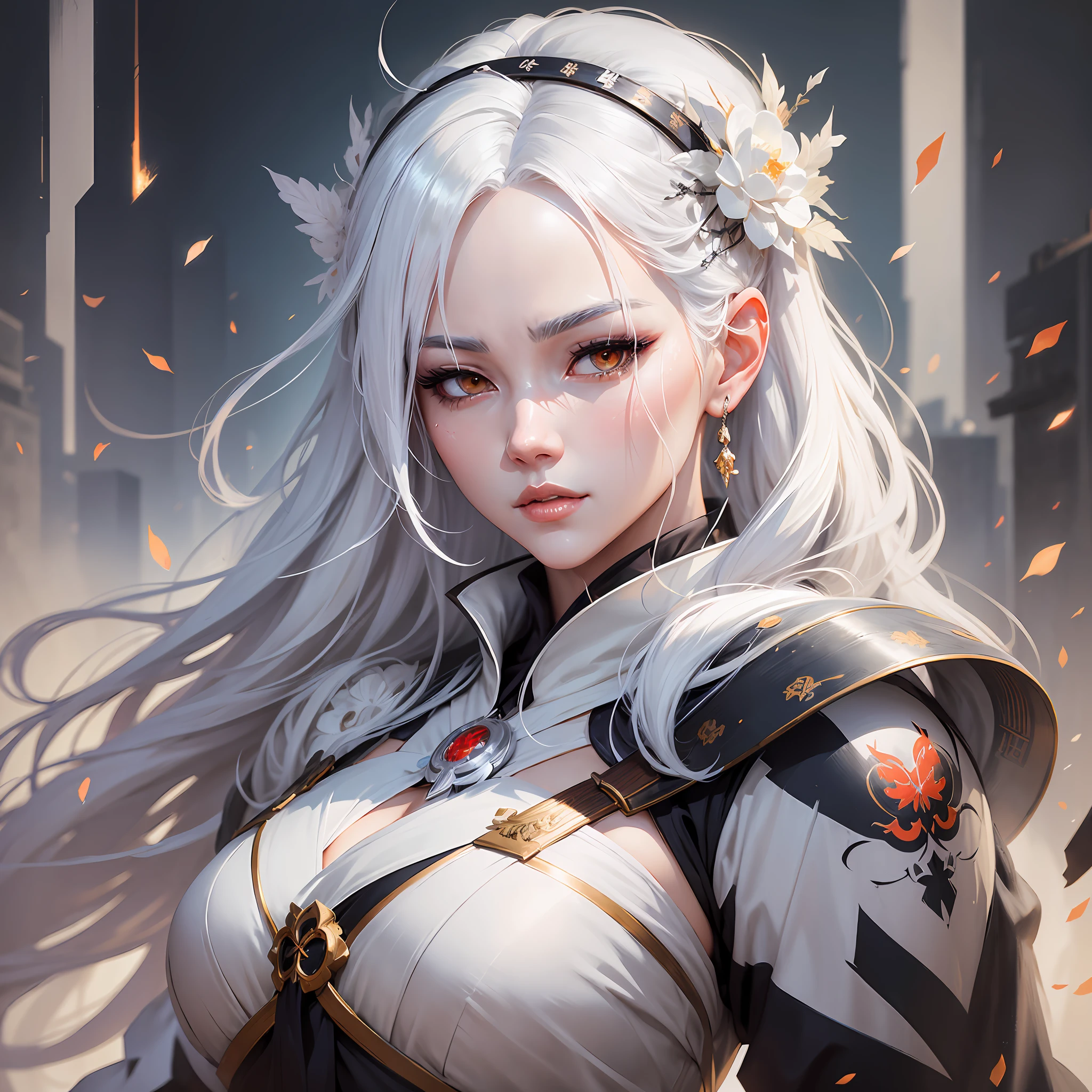 a close up of a woman with white hair and a white mask, beautiful character painting, guweiz, artwork in the style of guweiz, white haired deity, by Yang J, epic exquisite character art, stunning character art, by Fan Qi, by Wuzhun Shifan, guweiz on pixiv artstation --auto --s2