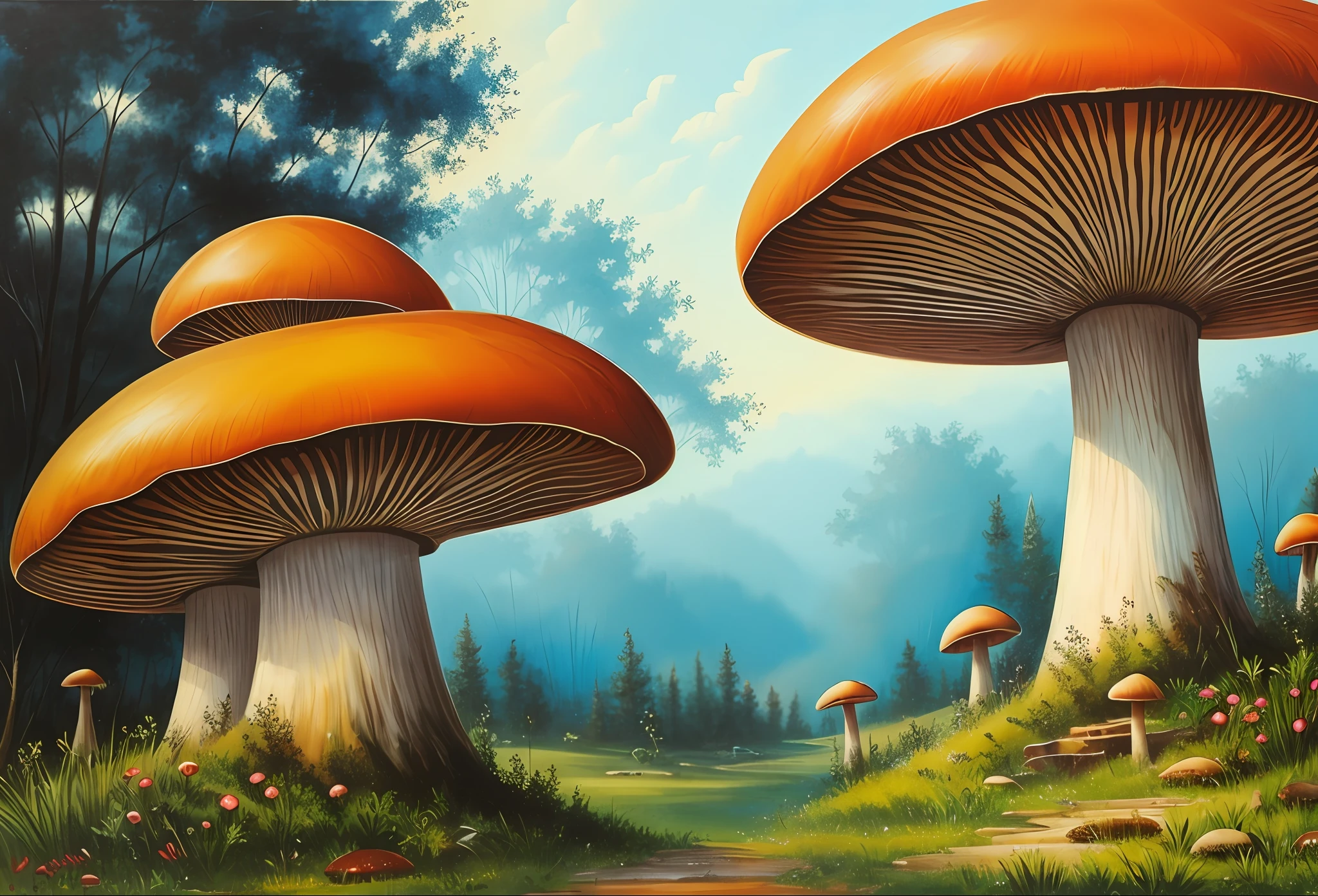 Mushroom country, landscape,