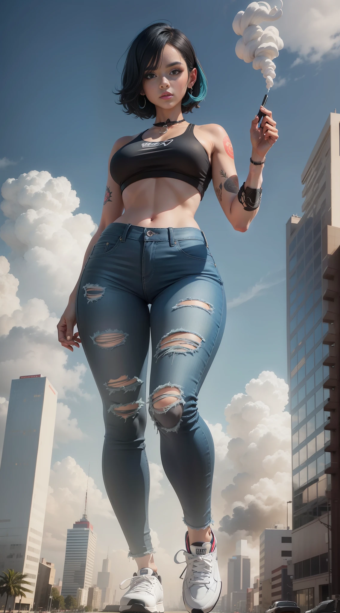 Black sneaker, black shoe, incredibly detailed, exposed heel