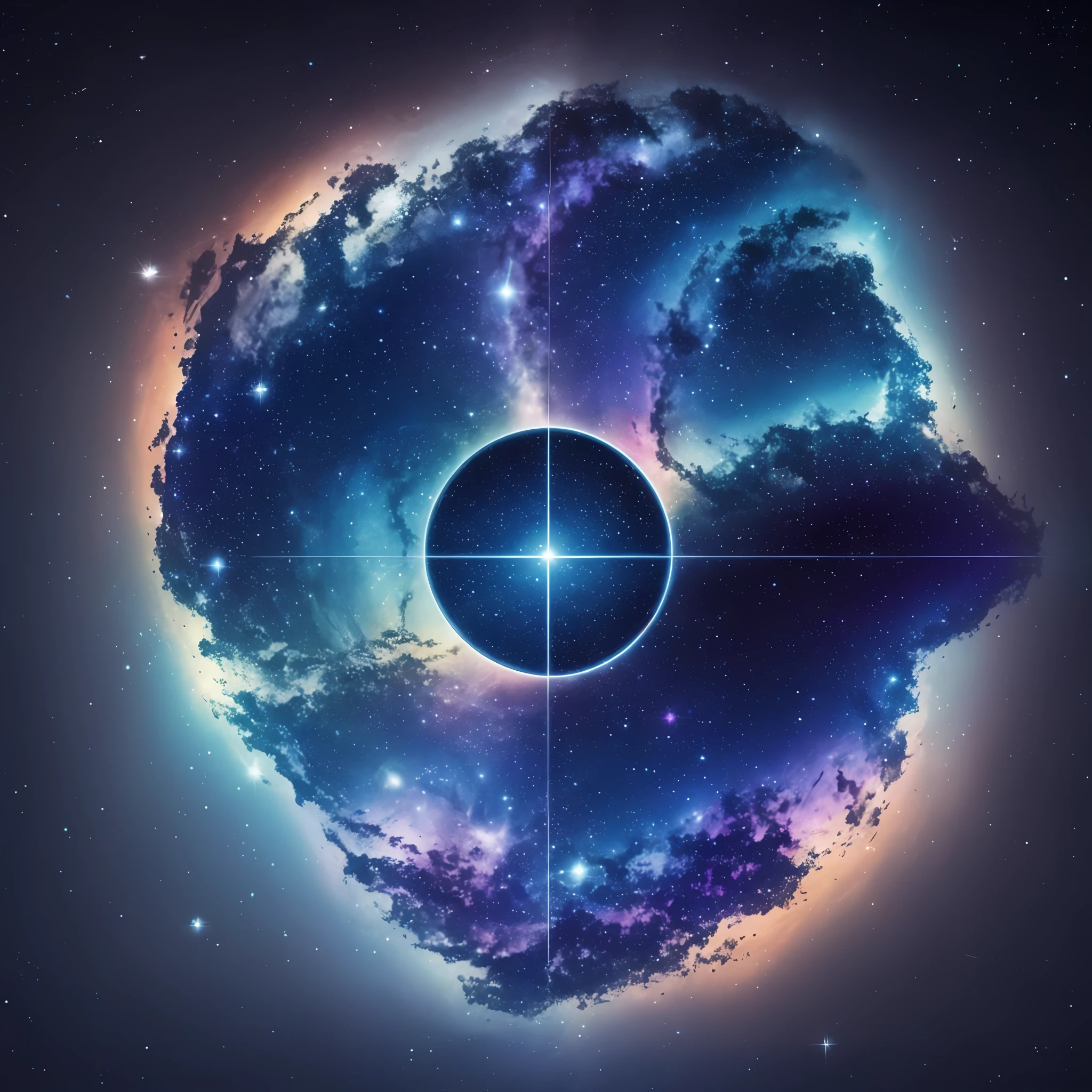 The logo is designed with the four characters of looking at the starry sky, and the color is mainly blue, which needs to be simple and easy to recognize and remember --auto --s2
