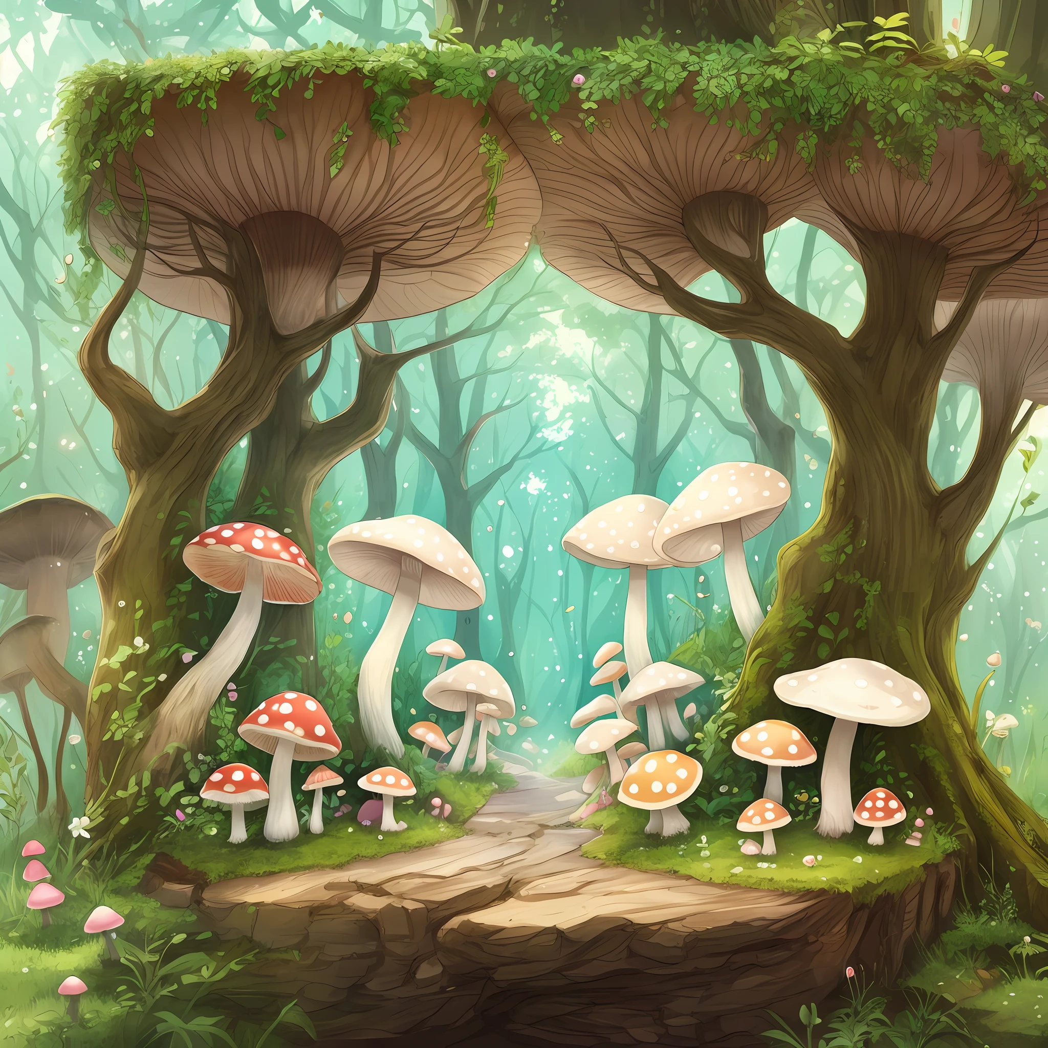 An enchanted mushroom 🍄 children's illustration white background