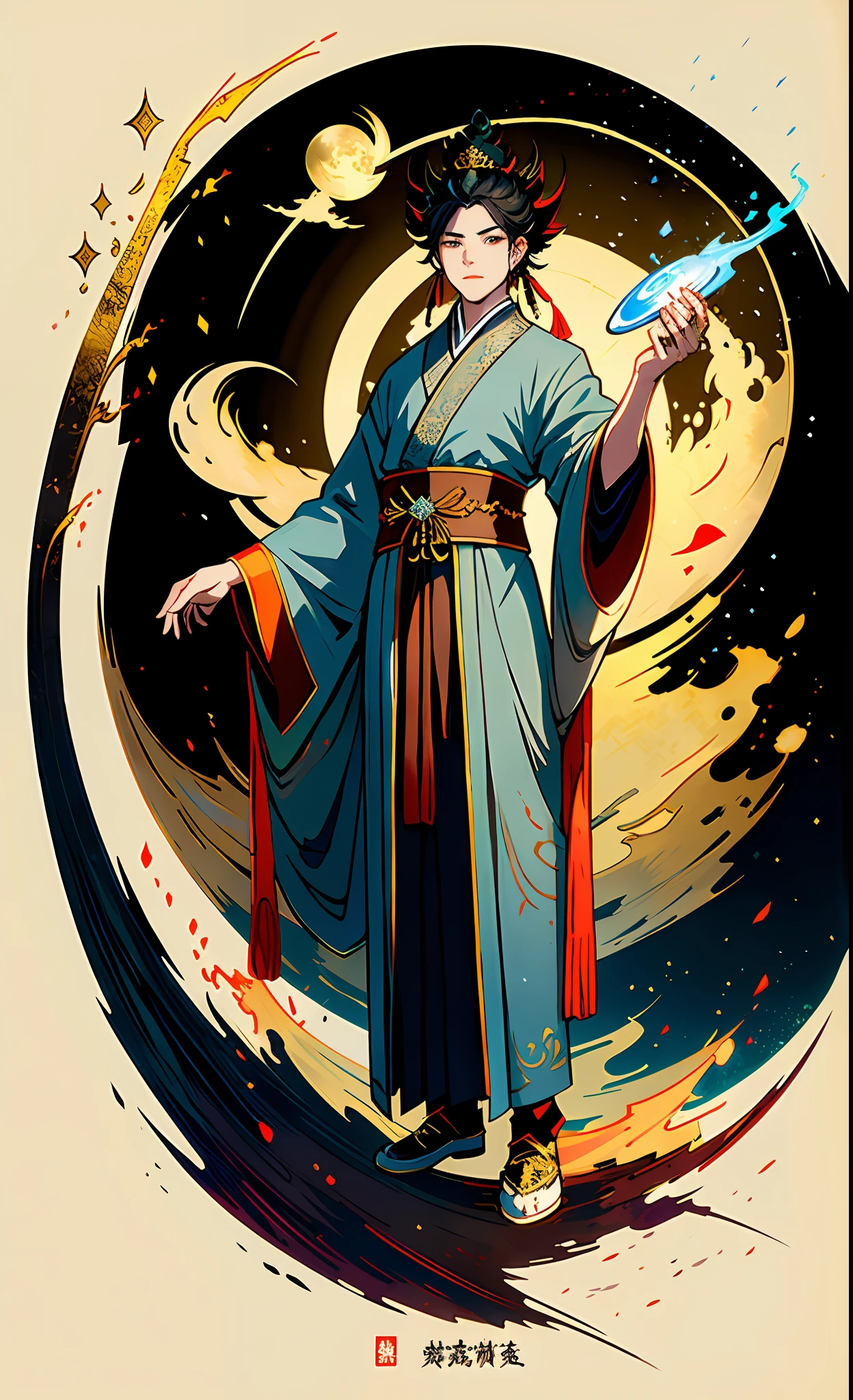 The mysterious King of Yan Luo, the prefecture, suddenly appeared in the Hades Hall several feet high. The clothes are luxurious, the treasures are solemn, and the hands are printed with the magic of the heavens, suppressing the living beings. The floating demon qi was pervasive, but the hearts of the people of the prefecture were firm, the bell and drum tower sounded, and the imperial earthquake trembled. Mythical, the aesthetic picture of the best quality, viewer beholds the ancient in a blaze of glory.
